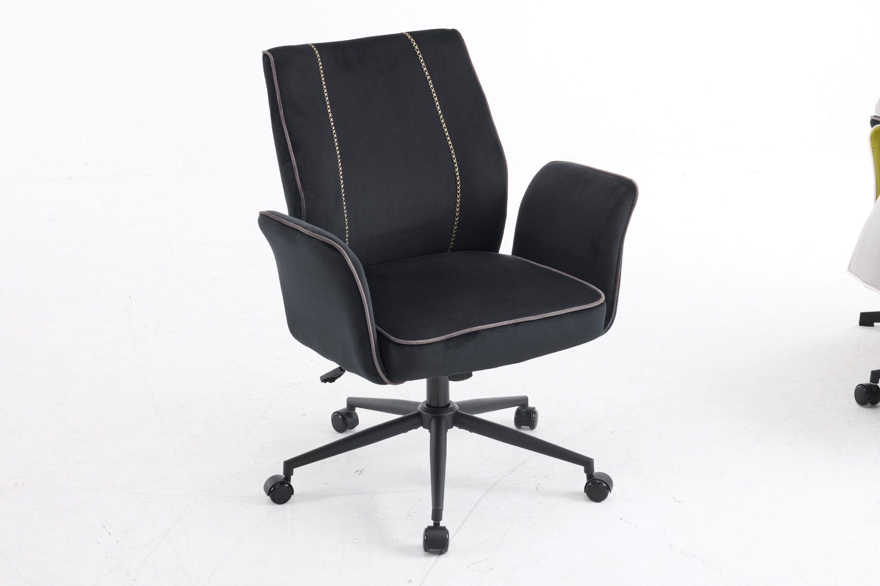 Outopee LO1G98000520 Black Contemporary Ergonomic Adjustable Height Swivel Foam Desk Chair