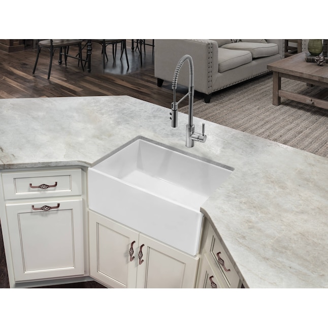 Superior Sinks Farmhouse A Front 24, What Is The Depth Of A Farmhouse Sink
