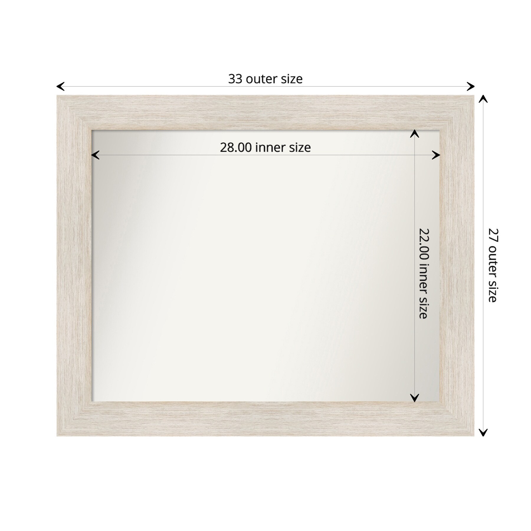 Amanti Art Hardwood Whitewash Frame 33-in W x 27-in H White Framed ...