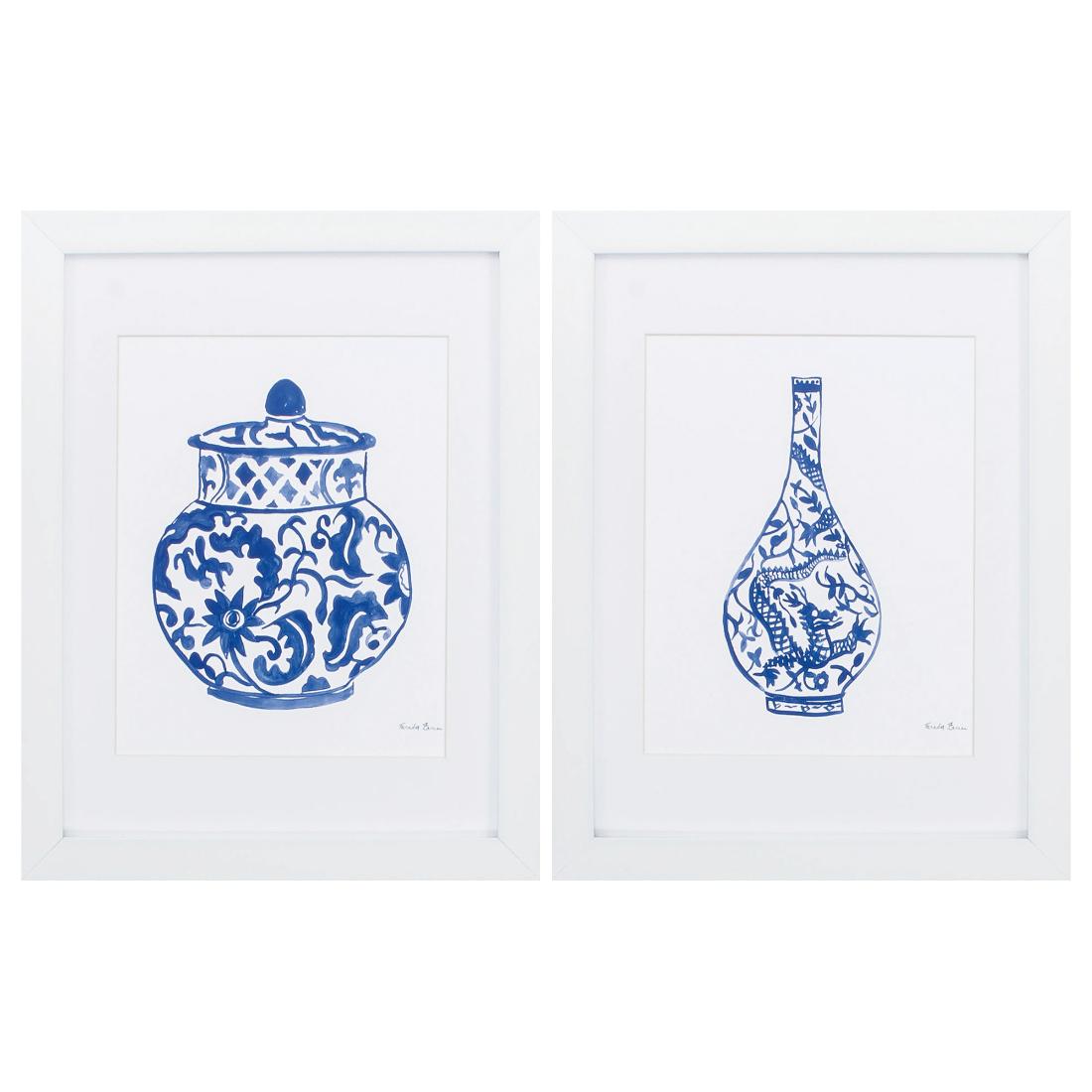 HomeRoots 365459 White Wood Framed 23-in H x 18-in W Asian Wood Print