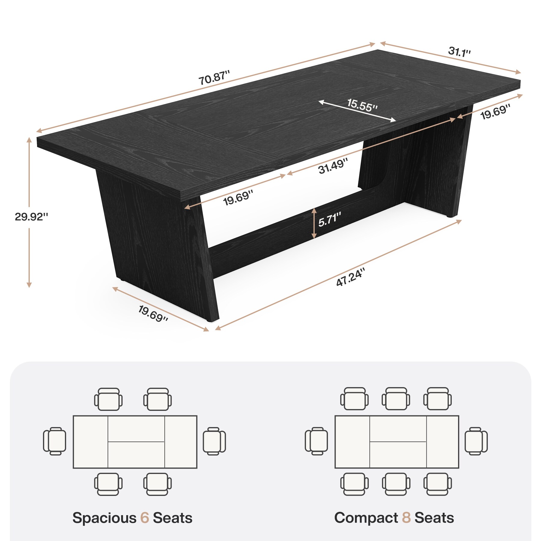 Fnova LWTJ-JW1045 Dining-Tables - View #7