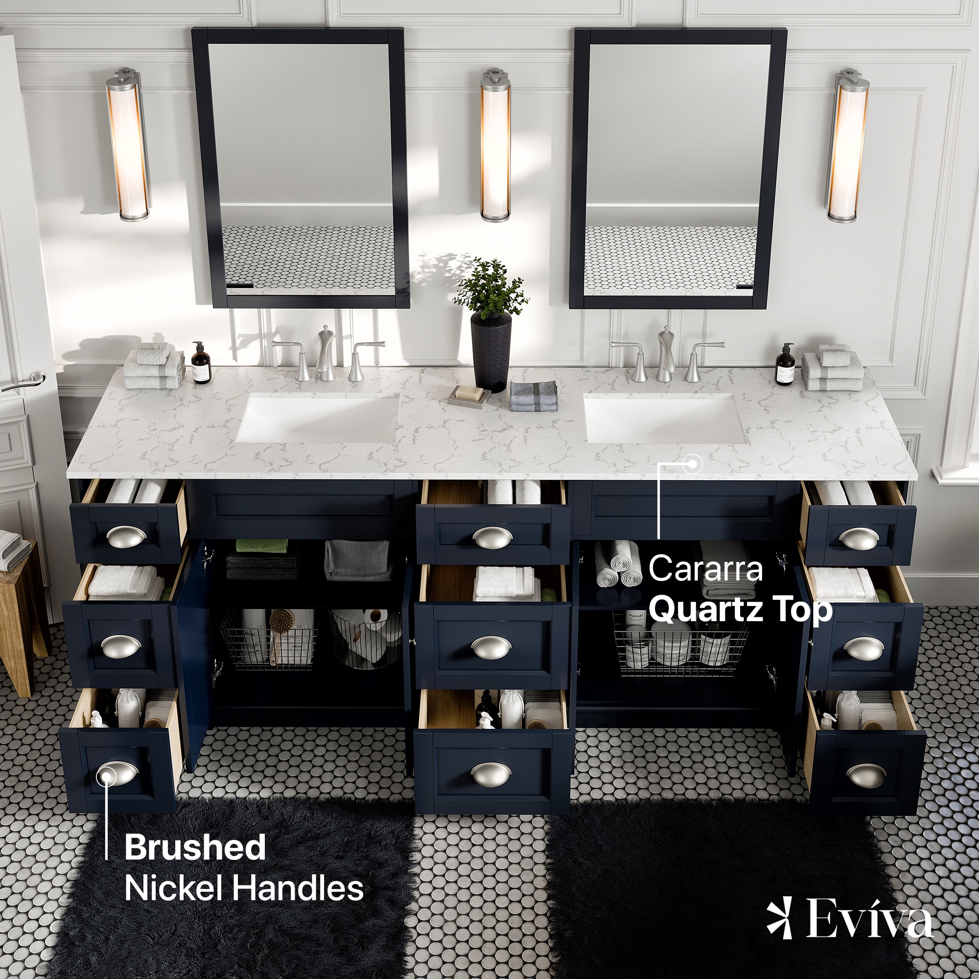Eviva EVVN666-84CGR Bath-Vanity-Combo - View #3