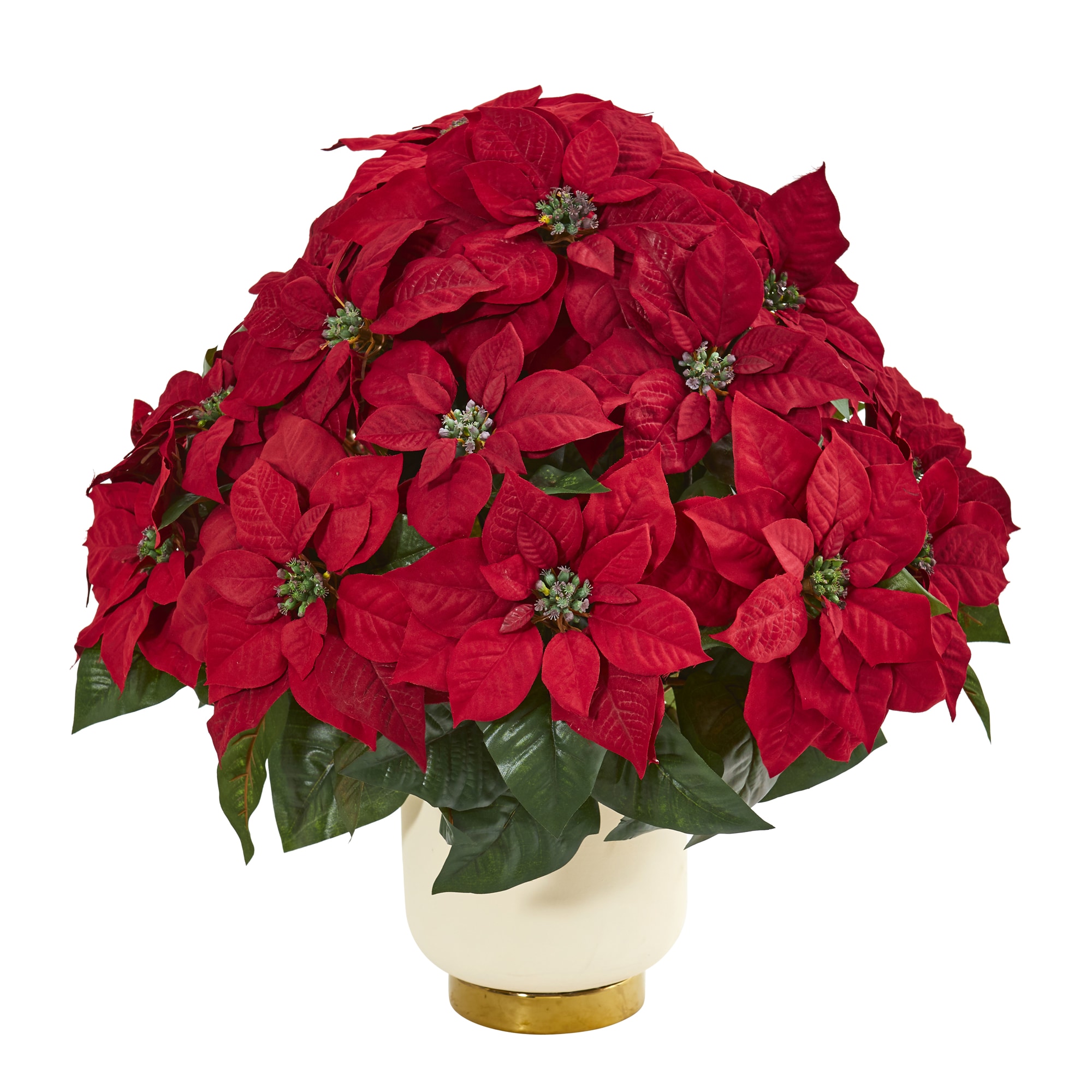 Nearly Natural 1964 24-Inches Red Indoor Desktop Poinsettia Artificial flower