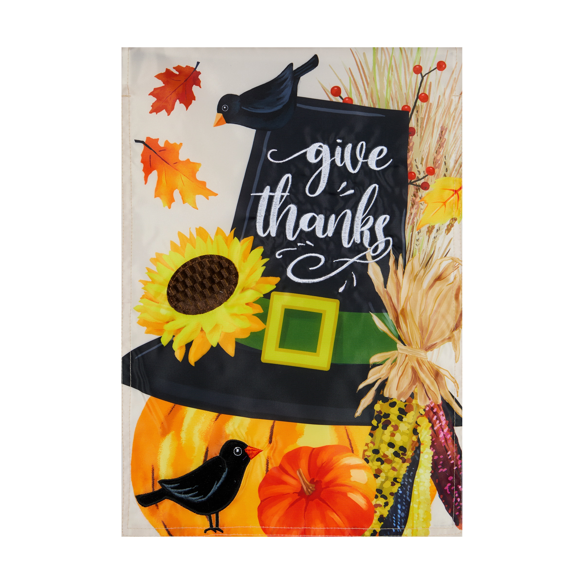 Style Selections ZLW169885 1-ft W x 1.5-ft H Thanksgiving Embroidered Garden flag
