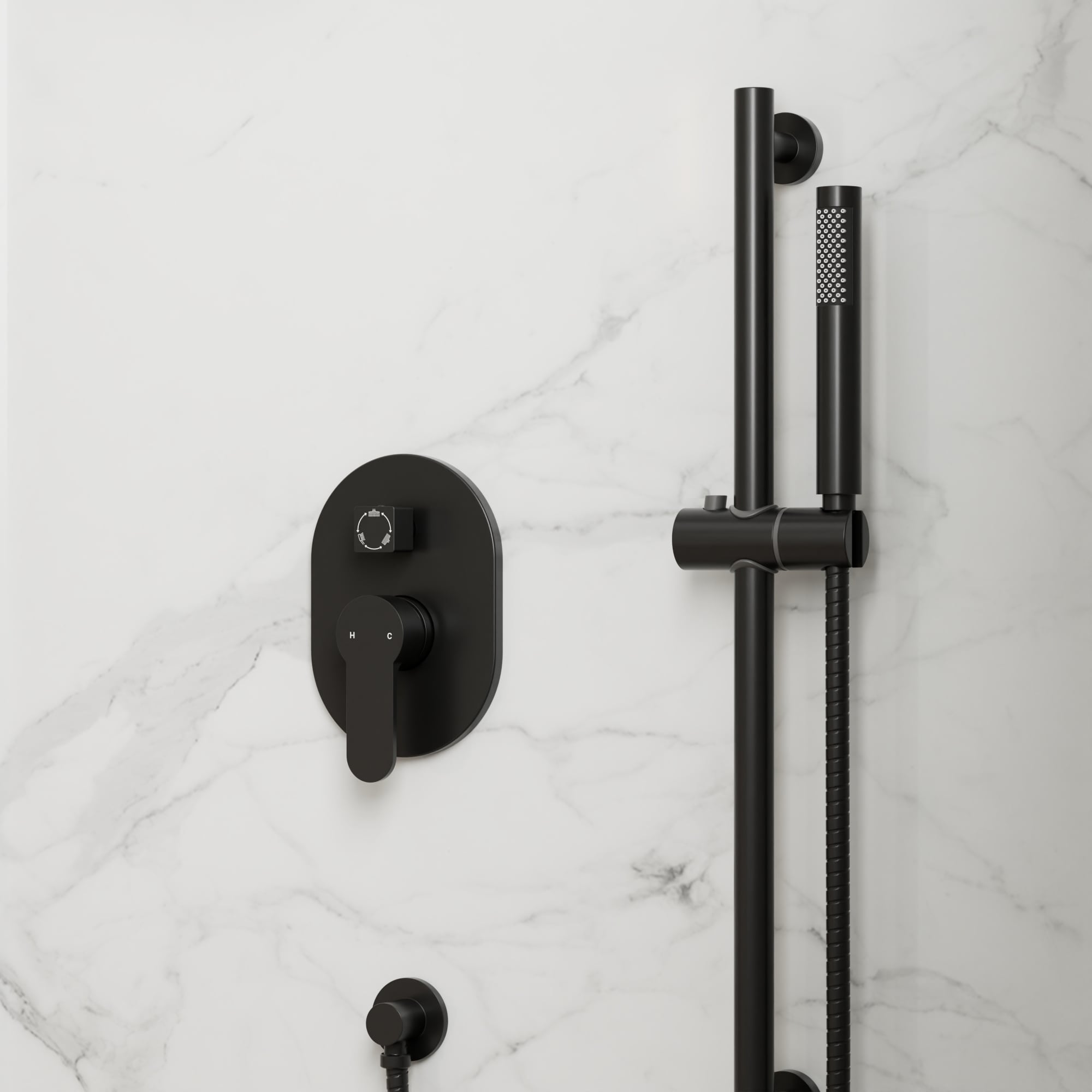 GRANDJOY SFS-1058-BK10 Showerhead-Bar-Panels - View #2
