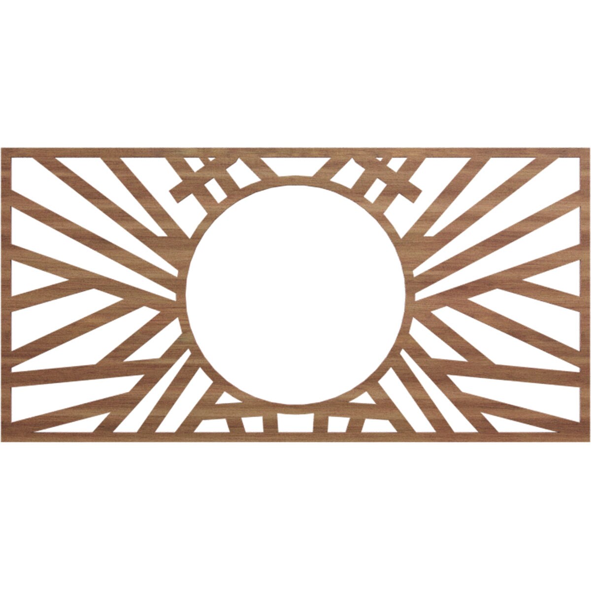 Ekena Millwork CMWP24X12X0250HOWA Hoover Fretwork Pierced 12-in W x 12-in L Architectural Walnut Wood Whole Ceiling Medallion