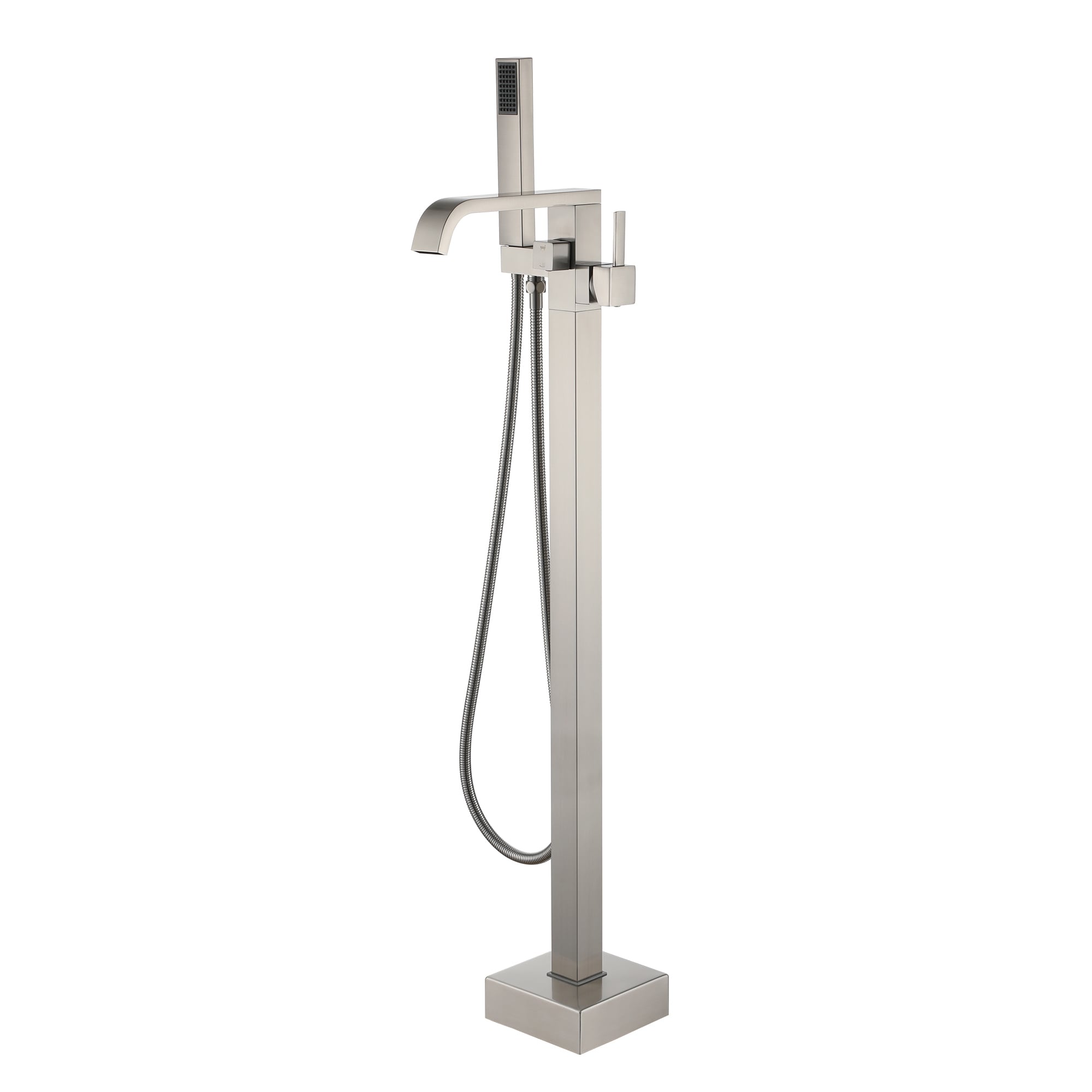 CASAINC Bathtub Faucet Brushed Nickel 1-handle Freestanding Waterfall Bathtub Faucet with Hand Shower (Valve Included)