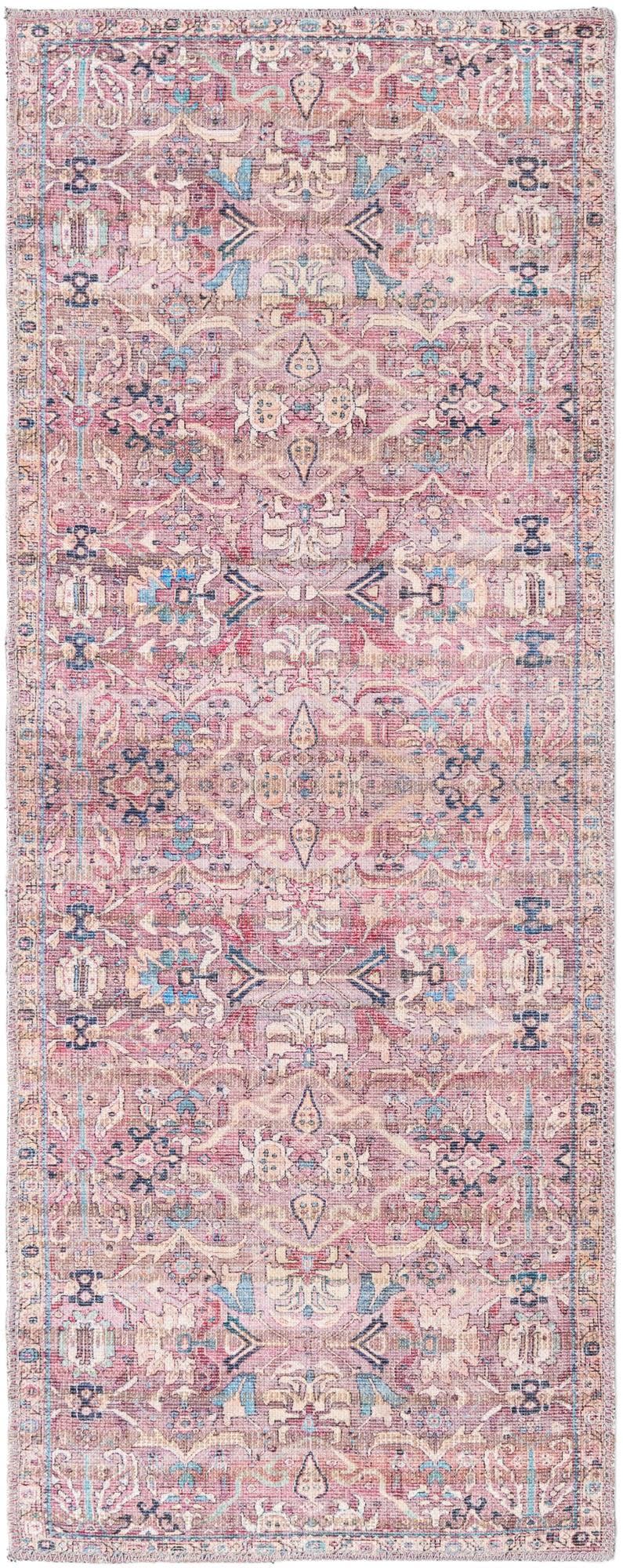 Unique Loom 2 x 5 Jute Pink Indoor Border Machine Washable Runner Rug in  the Rugs department at