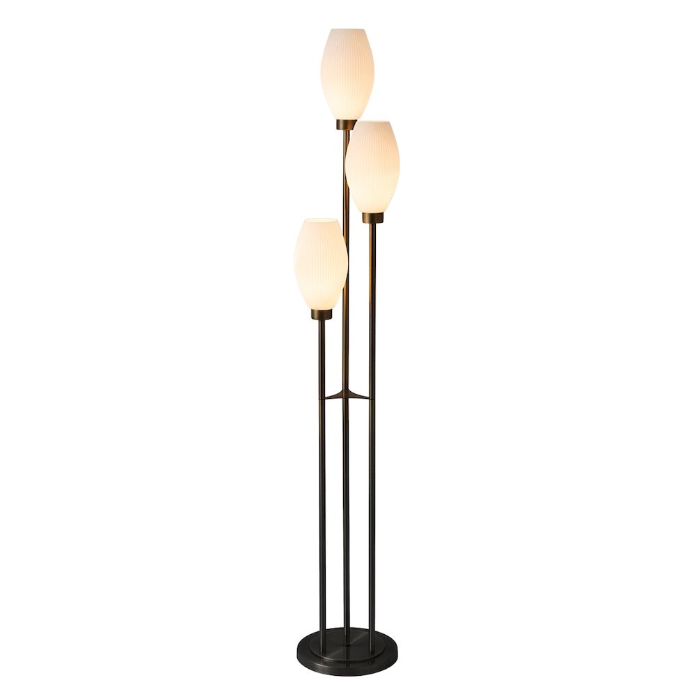NOVA of California Willows Accent Floor Lamp Matte Black Opal Glass Sansujyuku sansujyuku.com