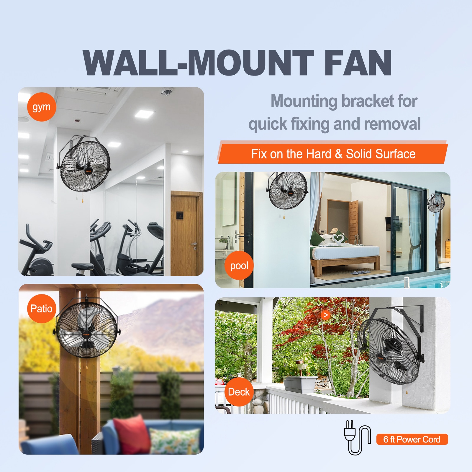 DYNOFAN™ 18 Indoor/Outdoor Wall Mount Fan - Black