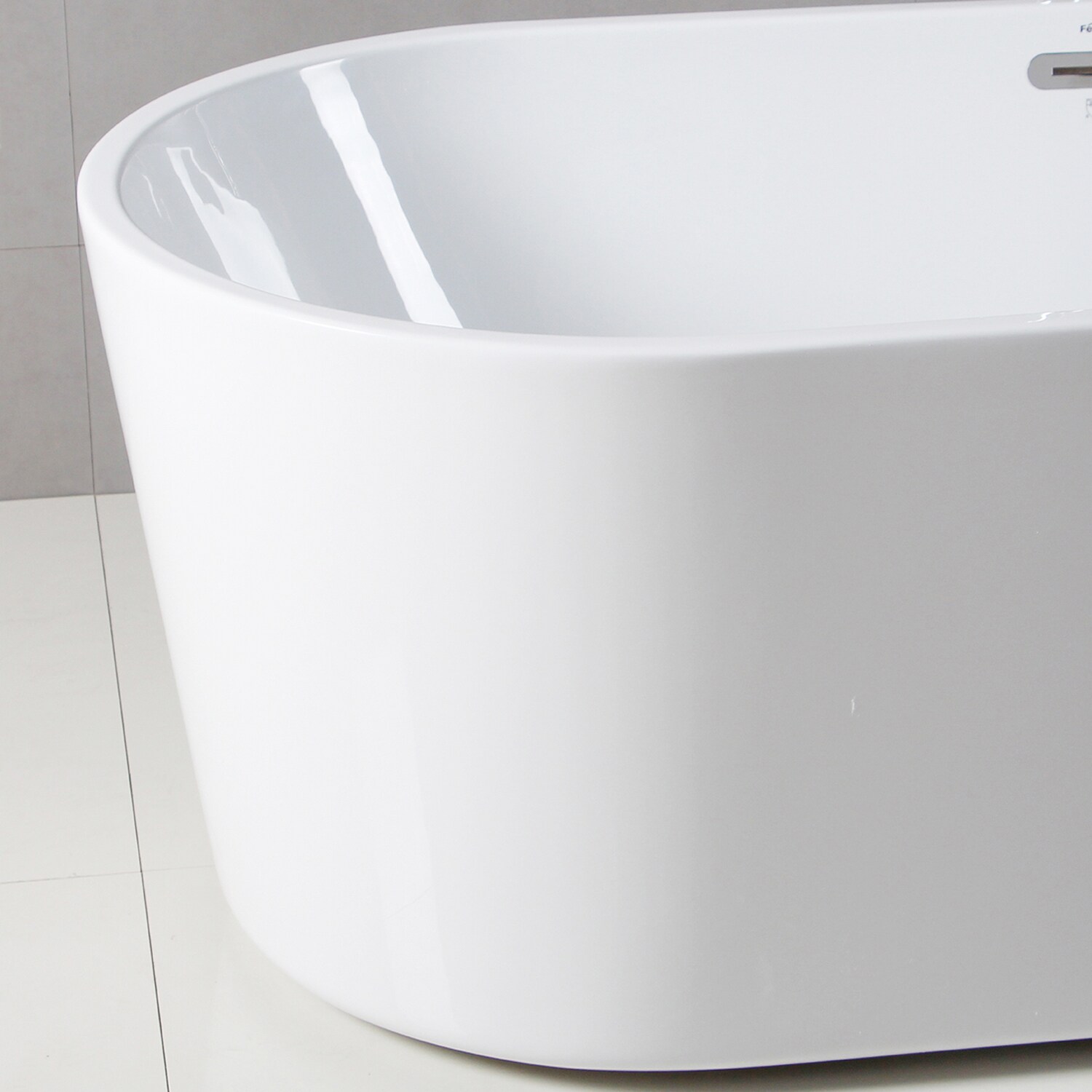 Shangri-La 55-Inch Glossy White Acrylic Freestanding Bathtub