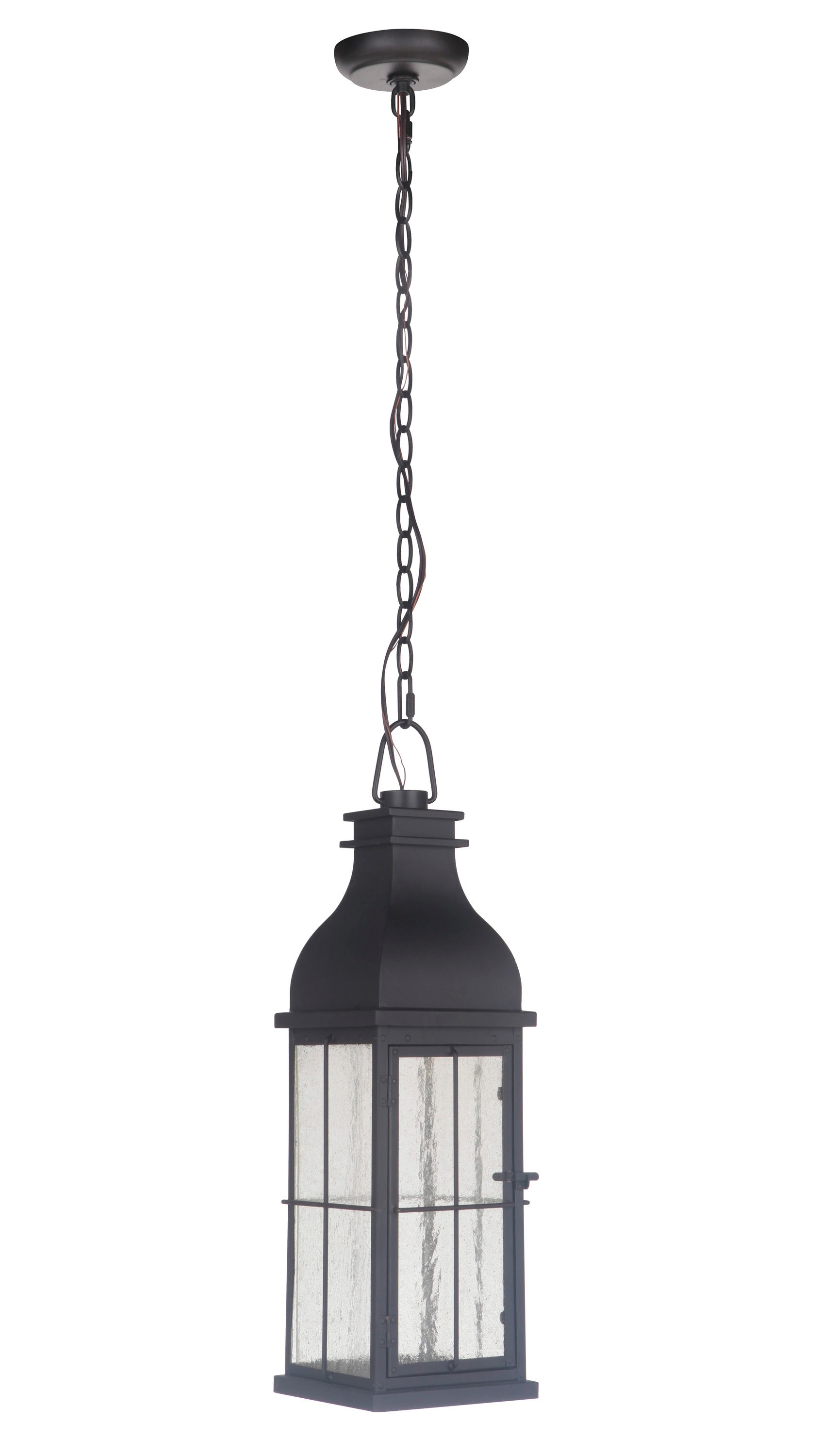 Craftmade ZA1811-MN-LED Vincent Midnight Traditional Seeded glass Square Integrated LED Medium Outdoor Hanging Pendant light
