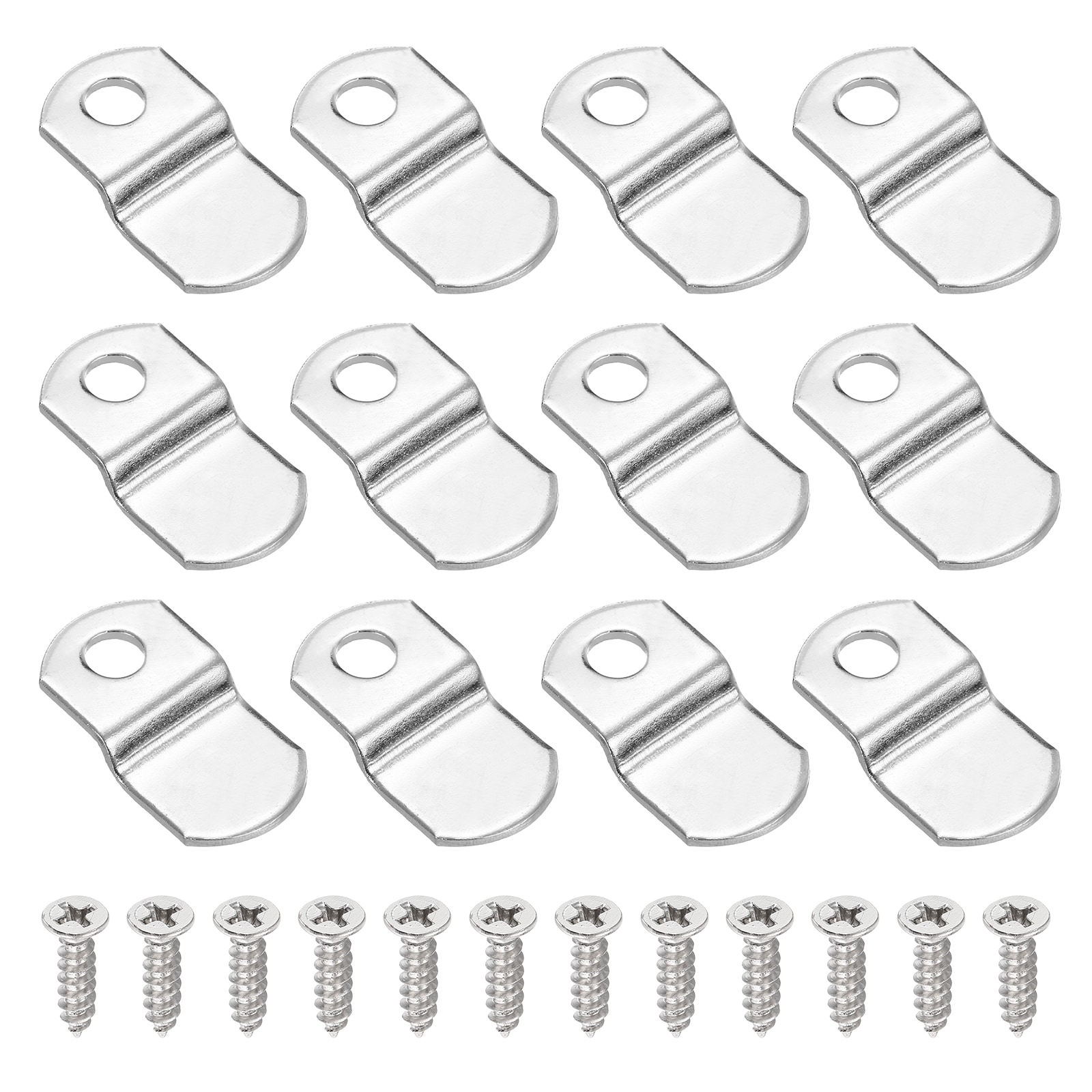 PATIKIL 1/8inch Offset Canvas Clips 12pcs Metal Picture Framing Mirror Clips Z Shape Mounting Tools Picture Hanger with Mounting Hole for Photo Painting Include 12 Screws Silver Tone #S26031700UX2379