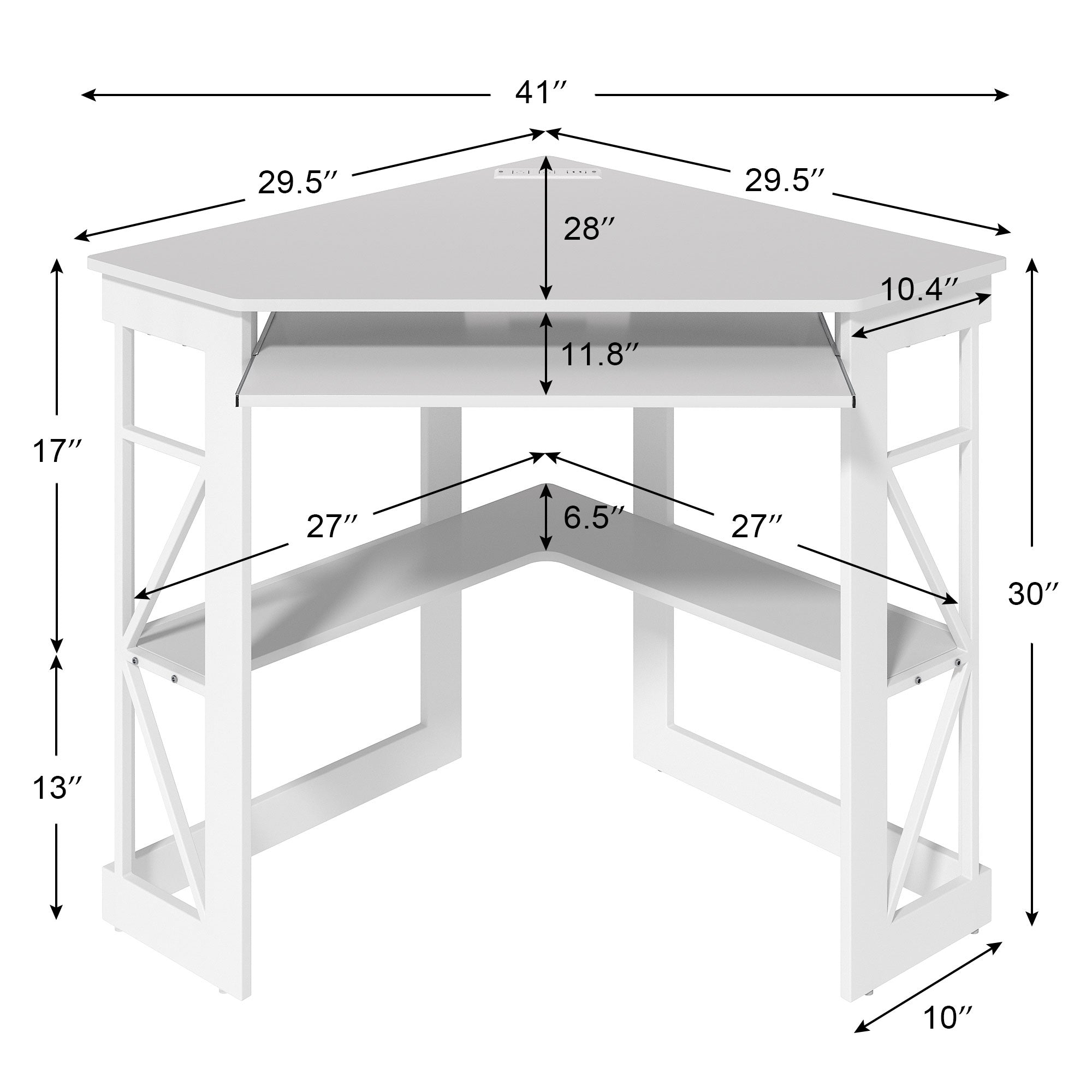Vecelo LOE-XJM-CD03-WHT-UP desks - View #3