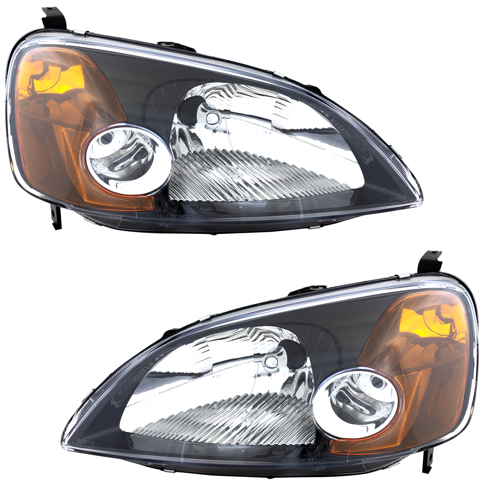 Garage-Pro GPRH10010083 Driver and Passenger Side Headlight For Honda Civic 2001-2003 Halogen Without Bulb(s) Replaces# 33151s5pa01 33101s5pa01