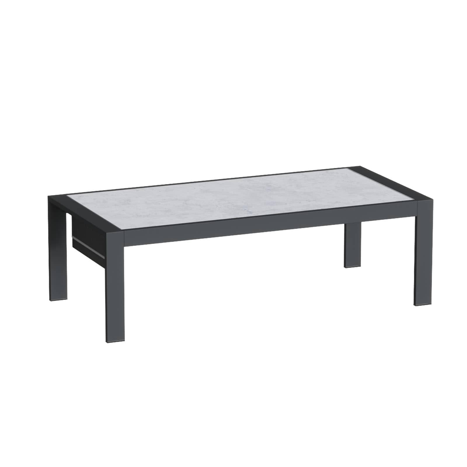 Bestier LOW-O300212B-ALMB 48-in W 1-Piece Grey Patio Coffee Table with LED and  Waterproof Olefin Bag
