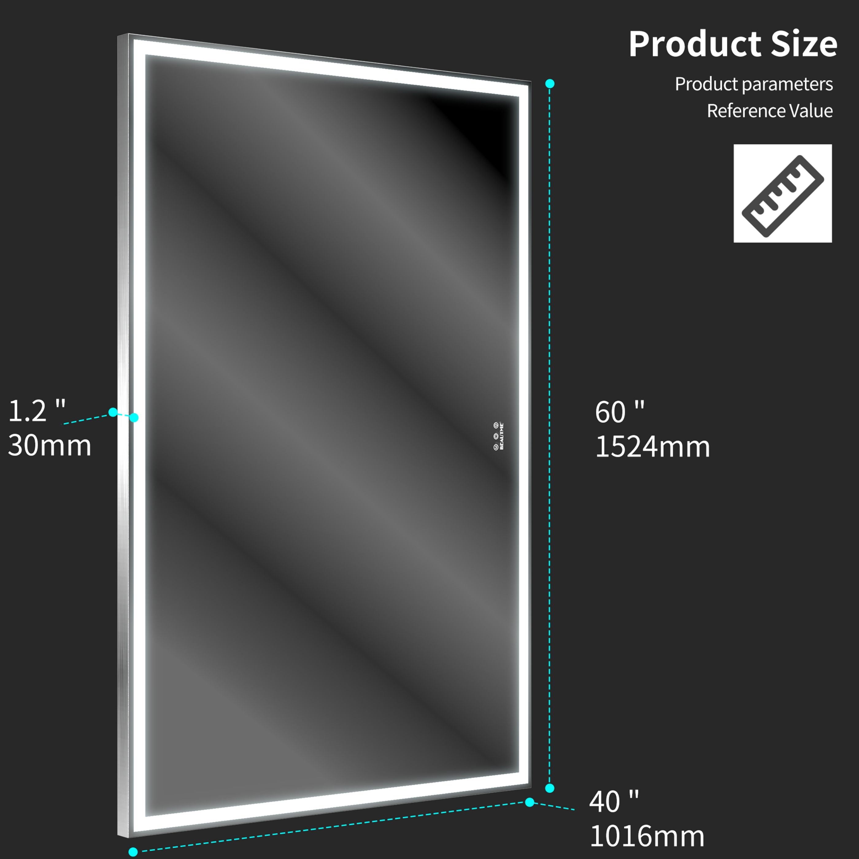WELLFOR GIBEMR6040S Framed-Bath-Mirrors - View #3