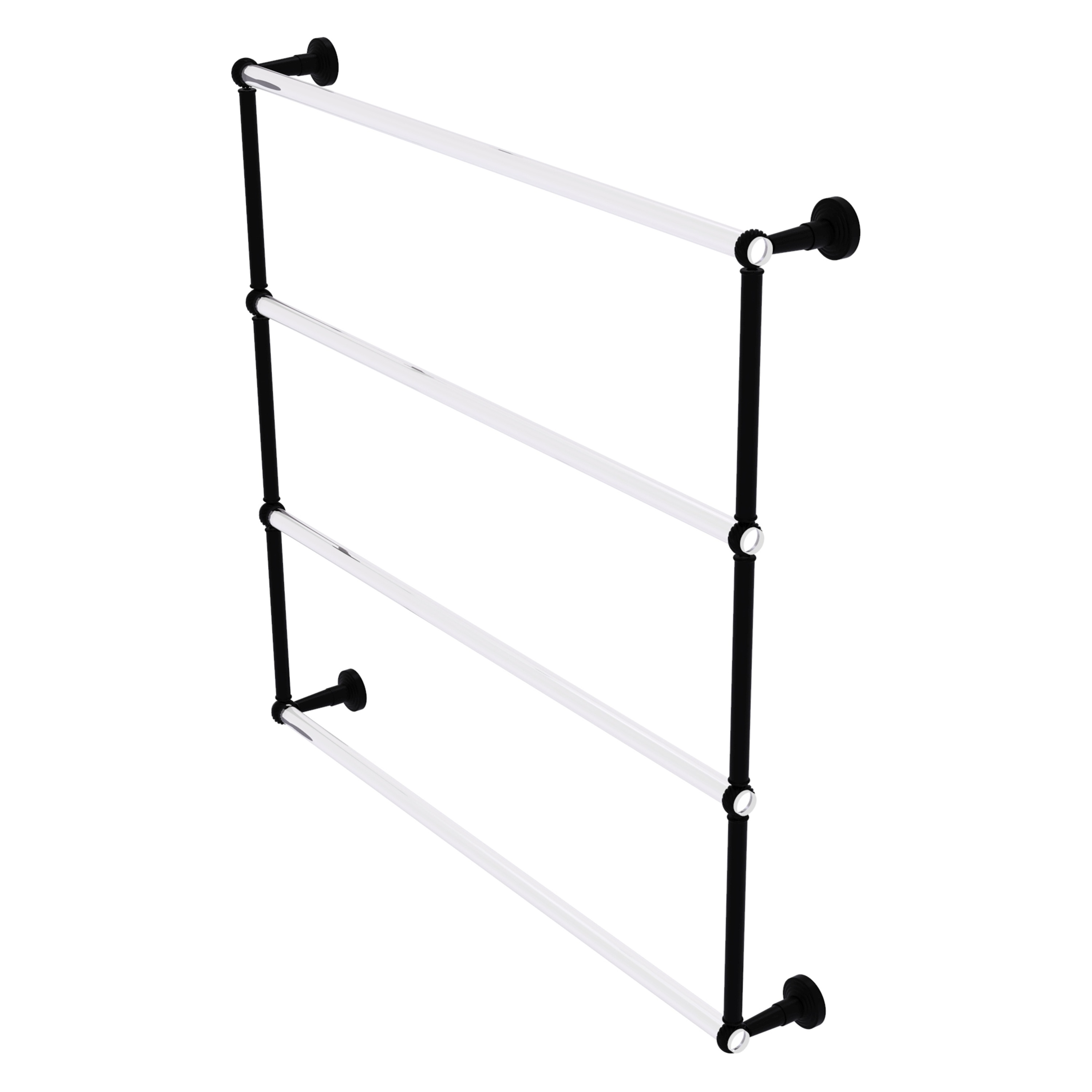 Allied Brass PB-28T-36-BKM Pacific Beach 36-in double Matte Black Wall mount 4-tier Towel Bar