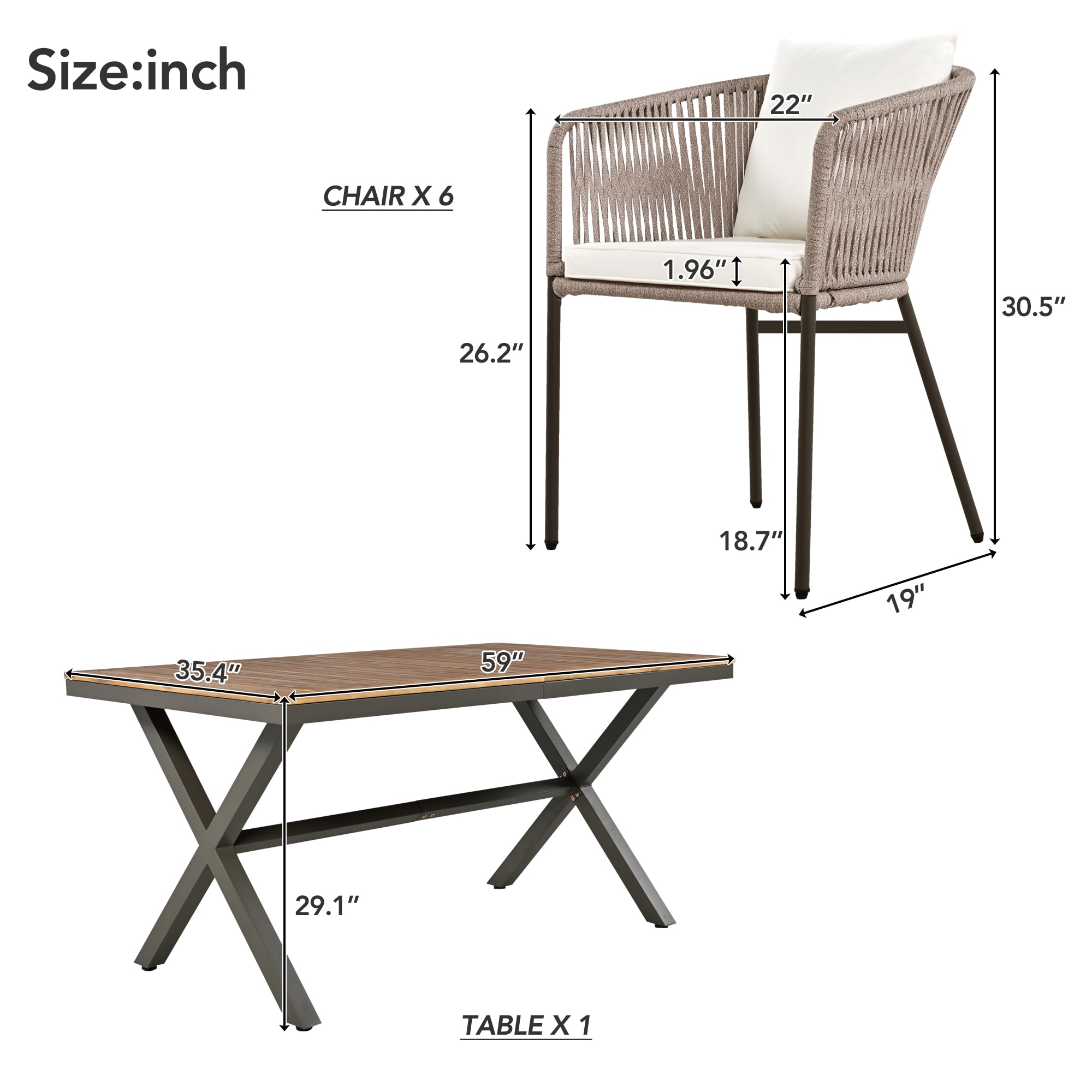 Bybafun YA3800252 Patio-Dining-Sets - View #3