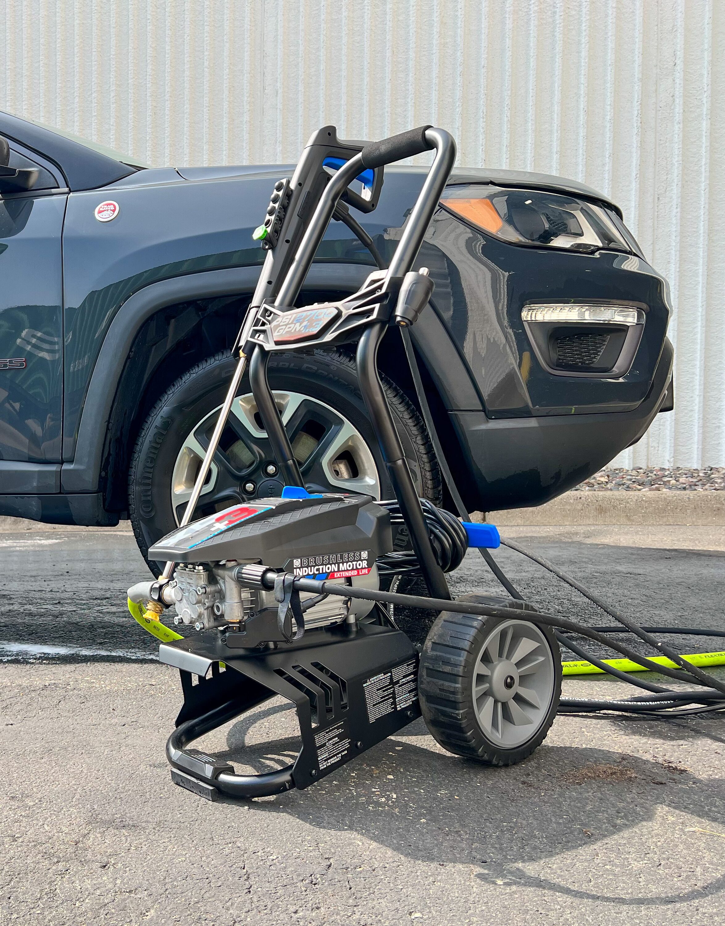 2700 PSI Black and Blue Electric Pressure Washer with PVC Hose