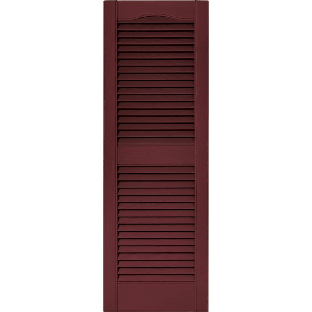 Vantage V1711443078 14.563-in W x 42.75-in H Wineberry Louvered Exterior Shutters ( 1 -Pack )