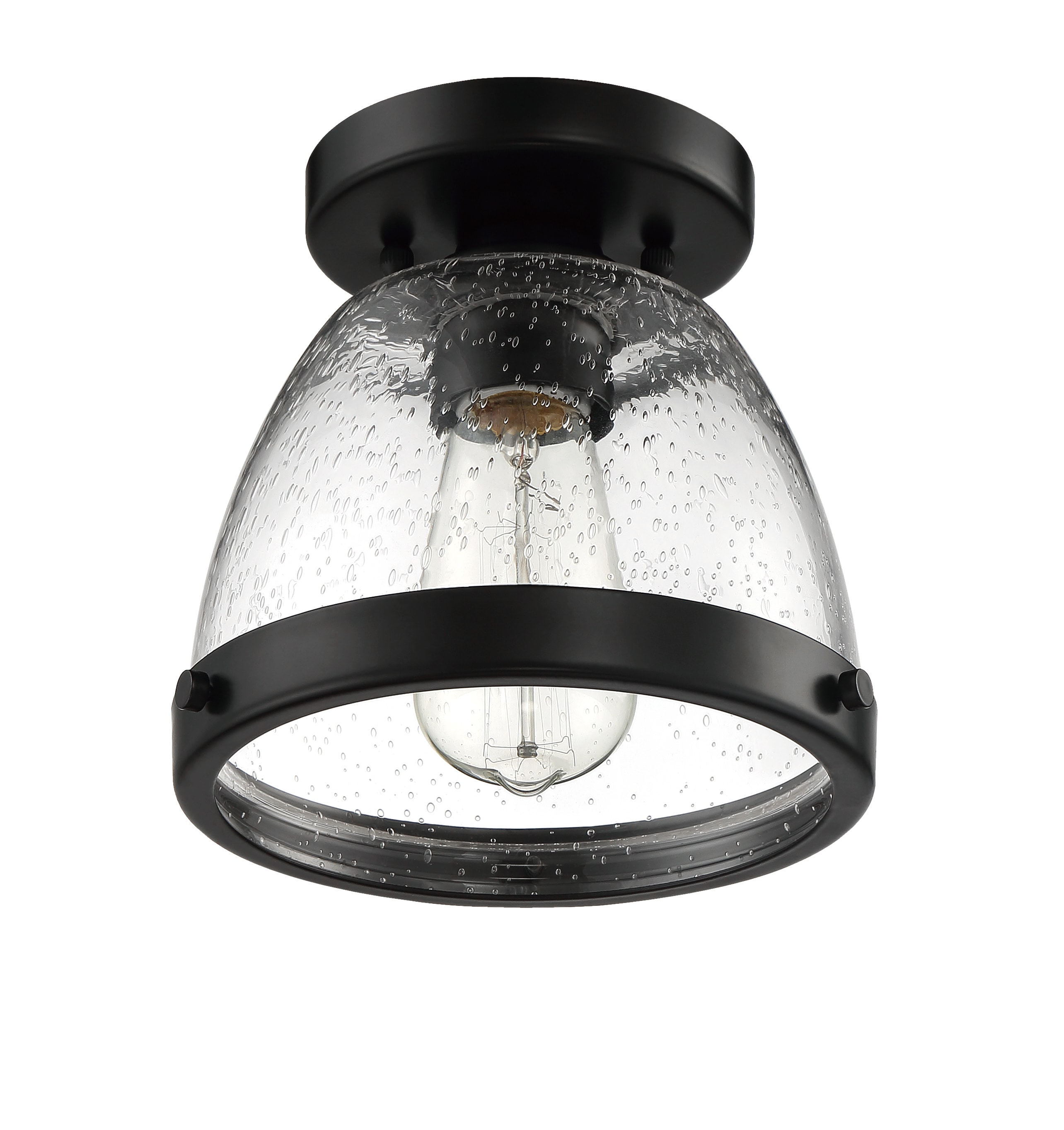 Craftmade Lodie 1-Light 7.5-in Matte Black Flush Mount Light in the ...