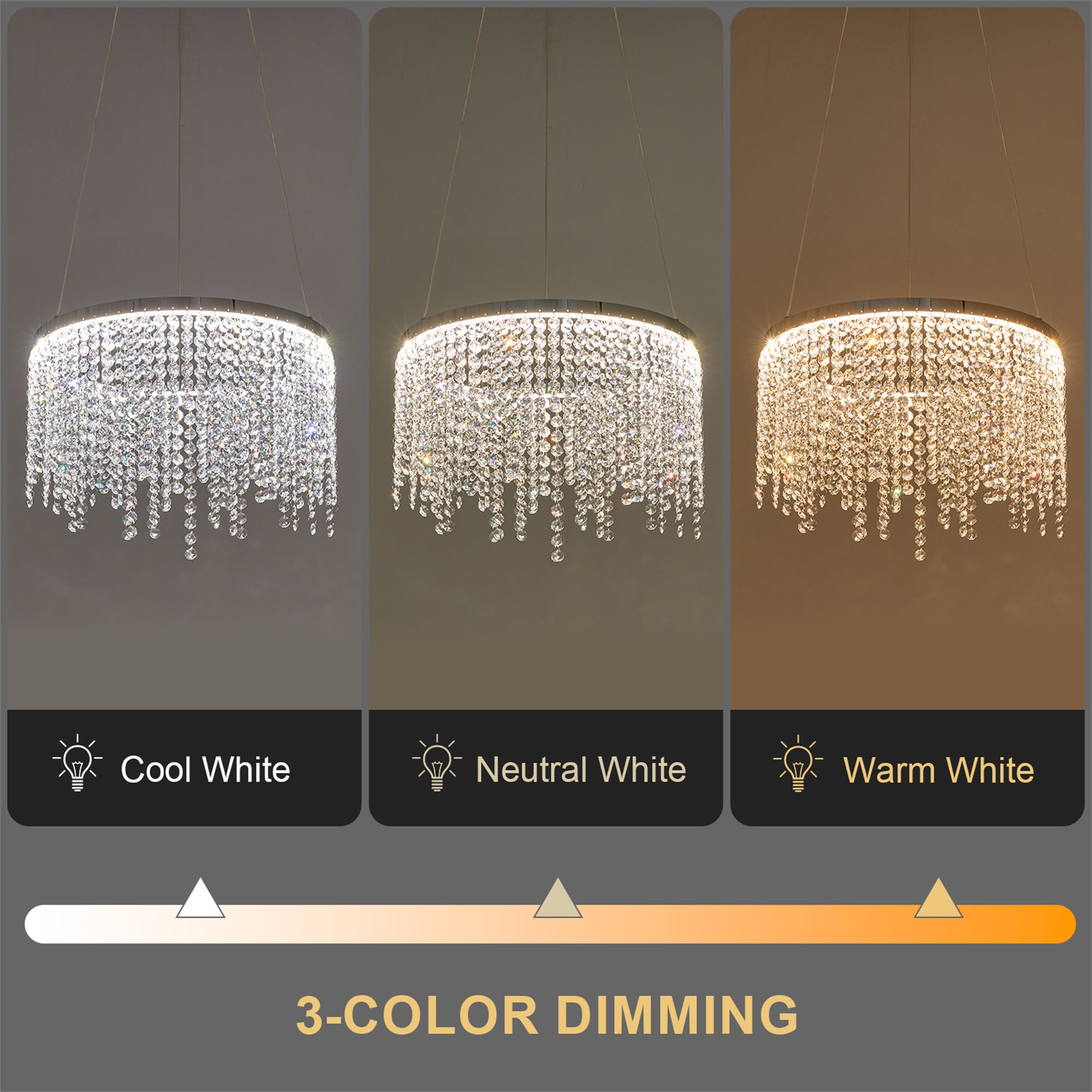 BABOOM Crystal Chandelier 1-Light Polished Clear Modern/Contemporary ...