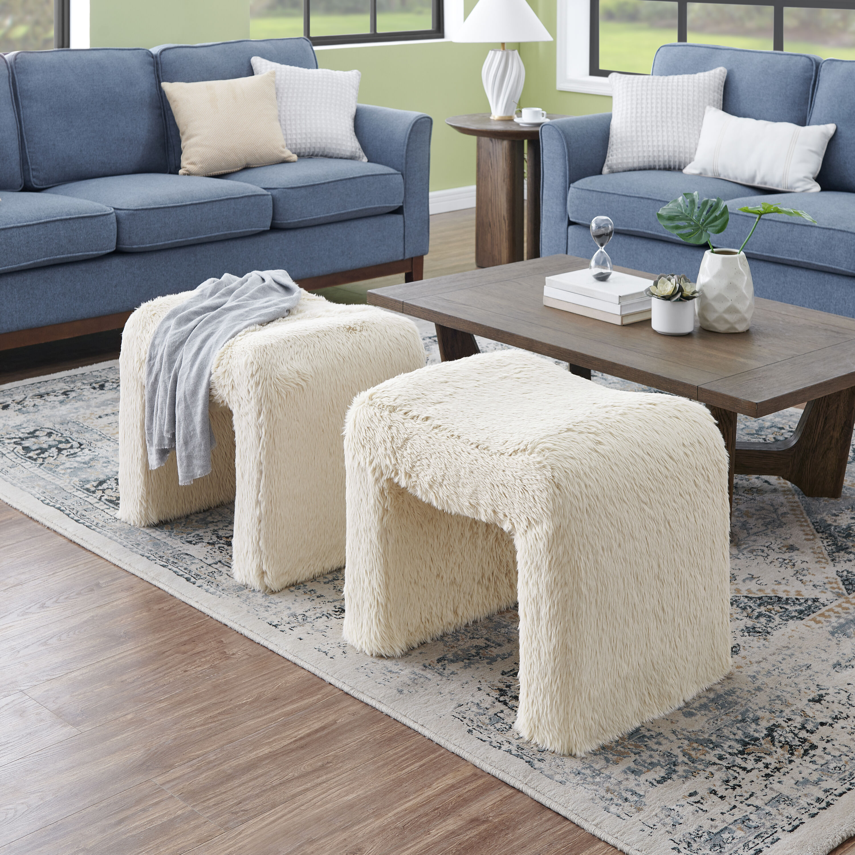 Roundhill Furniture OT419BG Indoor-Ottomans - View #4