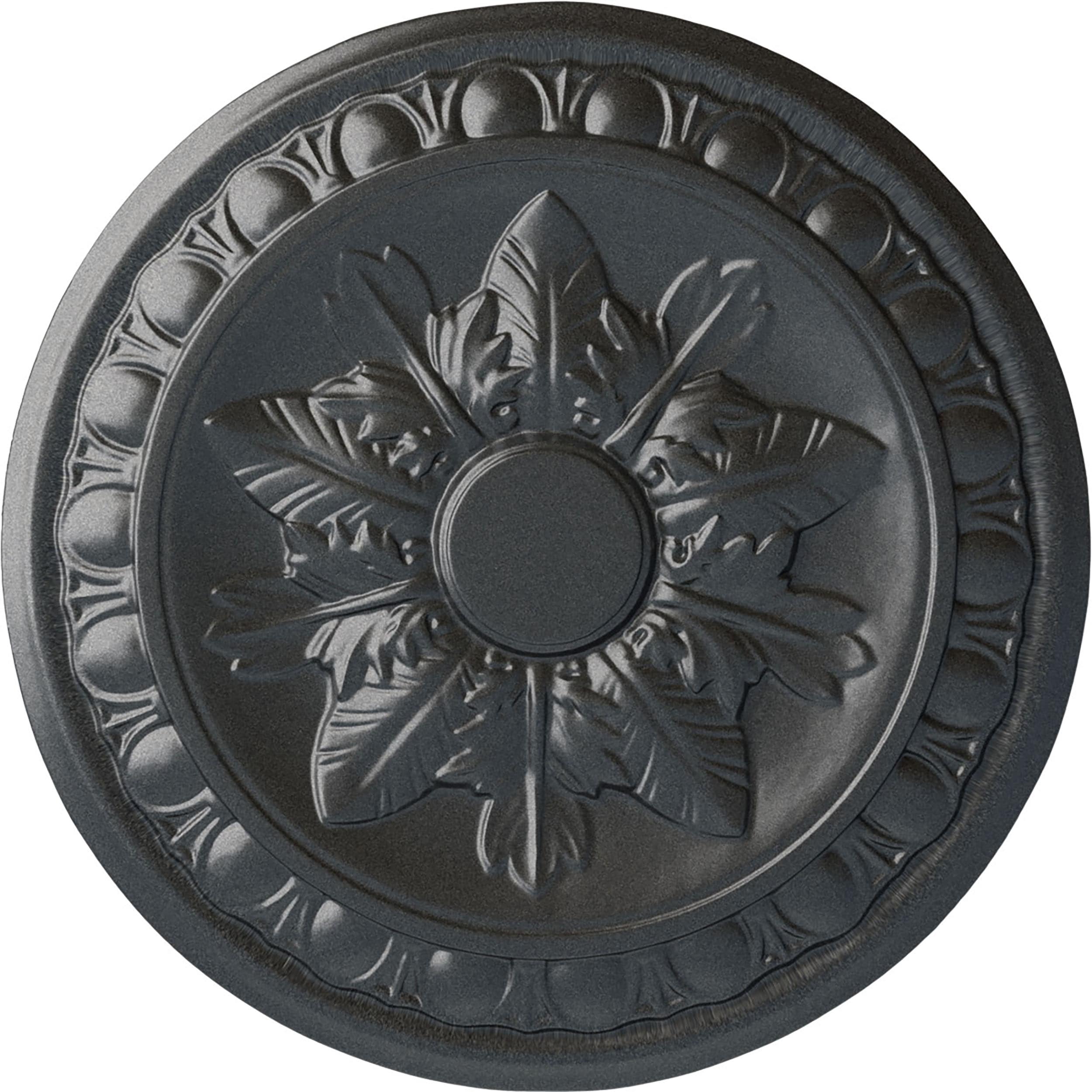 Ekena Millwork CM17EXPES Exeter 17.75-in W x 17.75-in L Painted Pewter Polyurethane Whole Ceiling Medallion