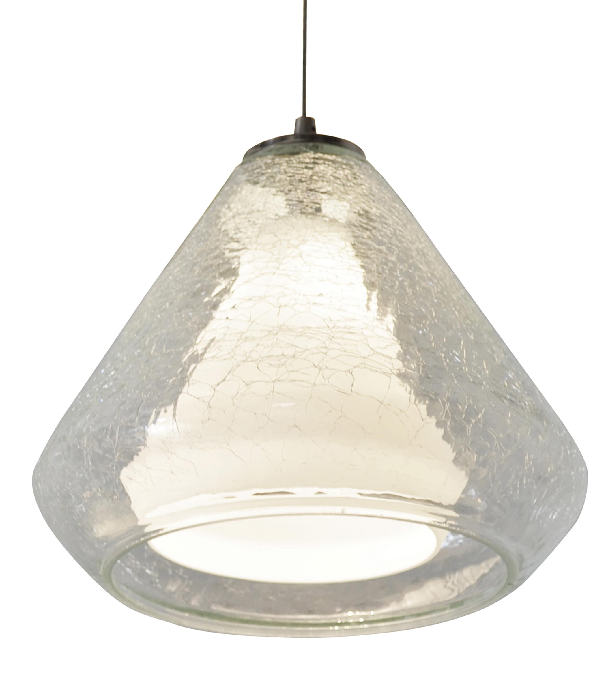 AFX AGP500L40D2SNCC Armitage Satin Nickel Modern/contemporary Crackled glass Bell Integrated LED Medium Hanging Pendant light