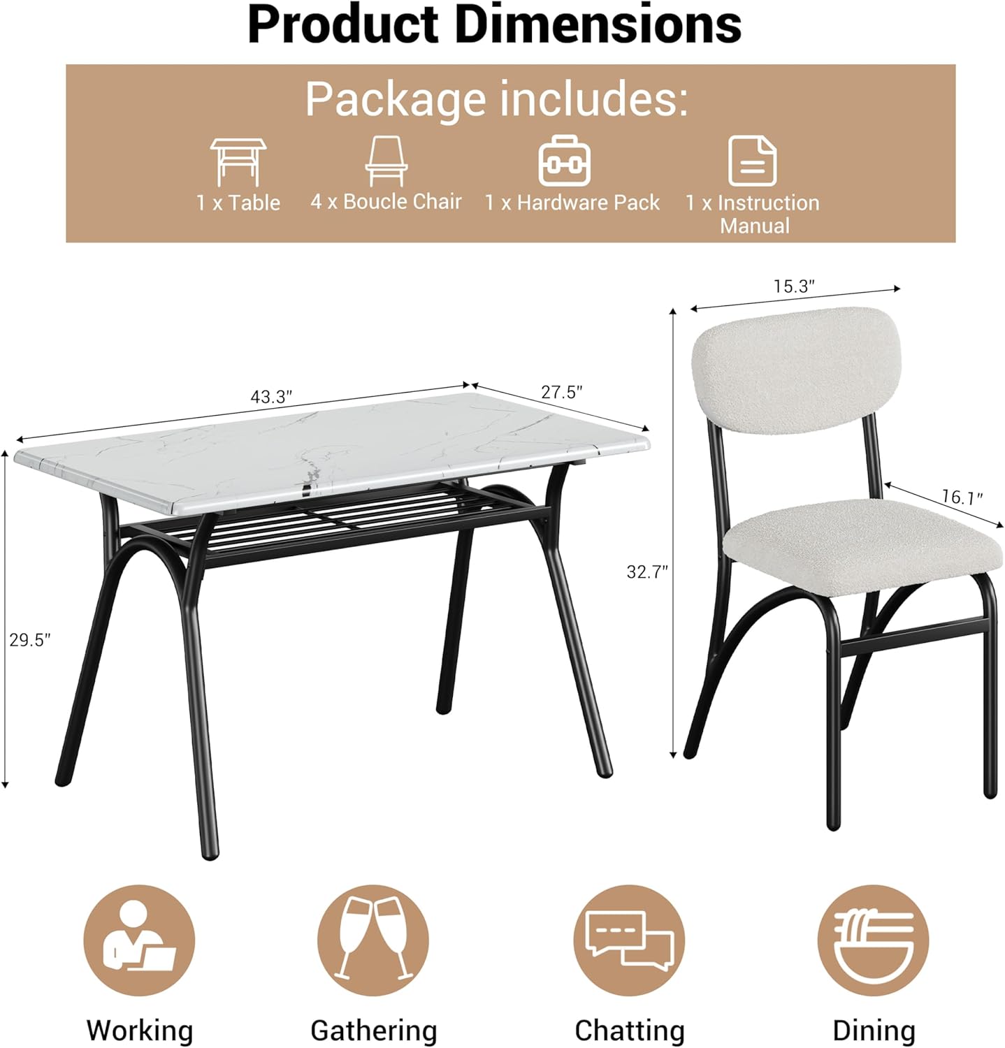 IdealHouse BKU-IBTYGSUU-Z5WW Dining-Sets - View #5