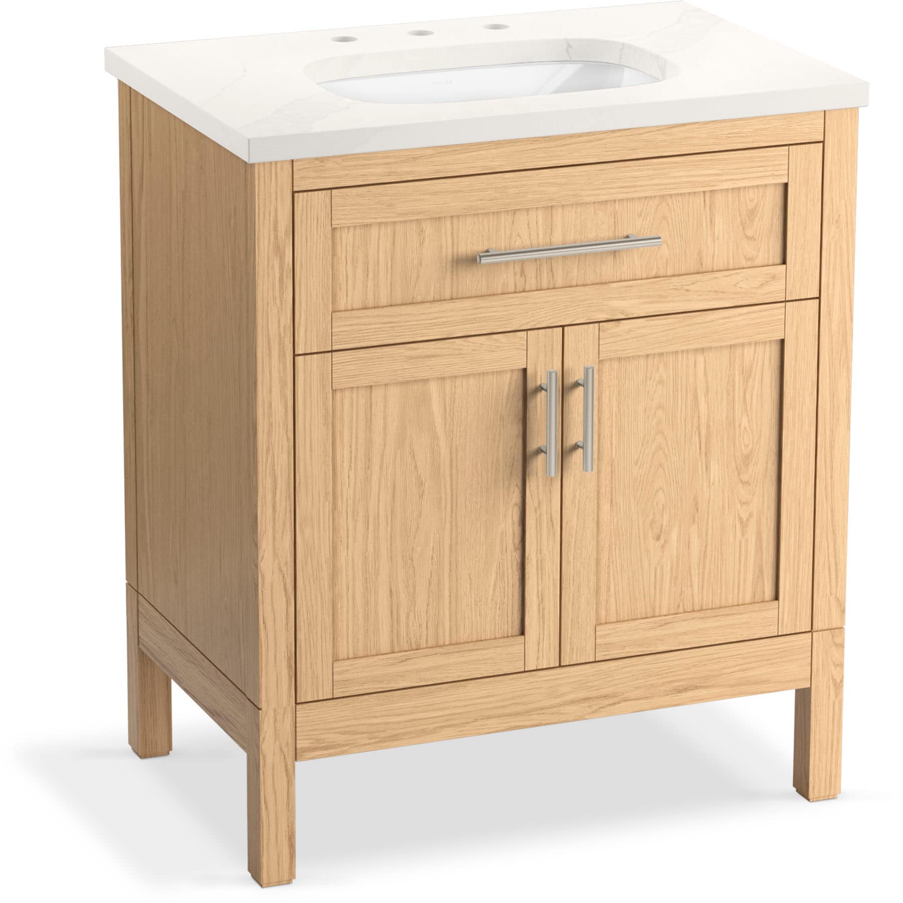 Hadron 30" Mahogany Bathroom Vanity with Quartz Top