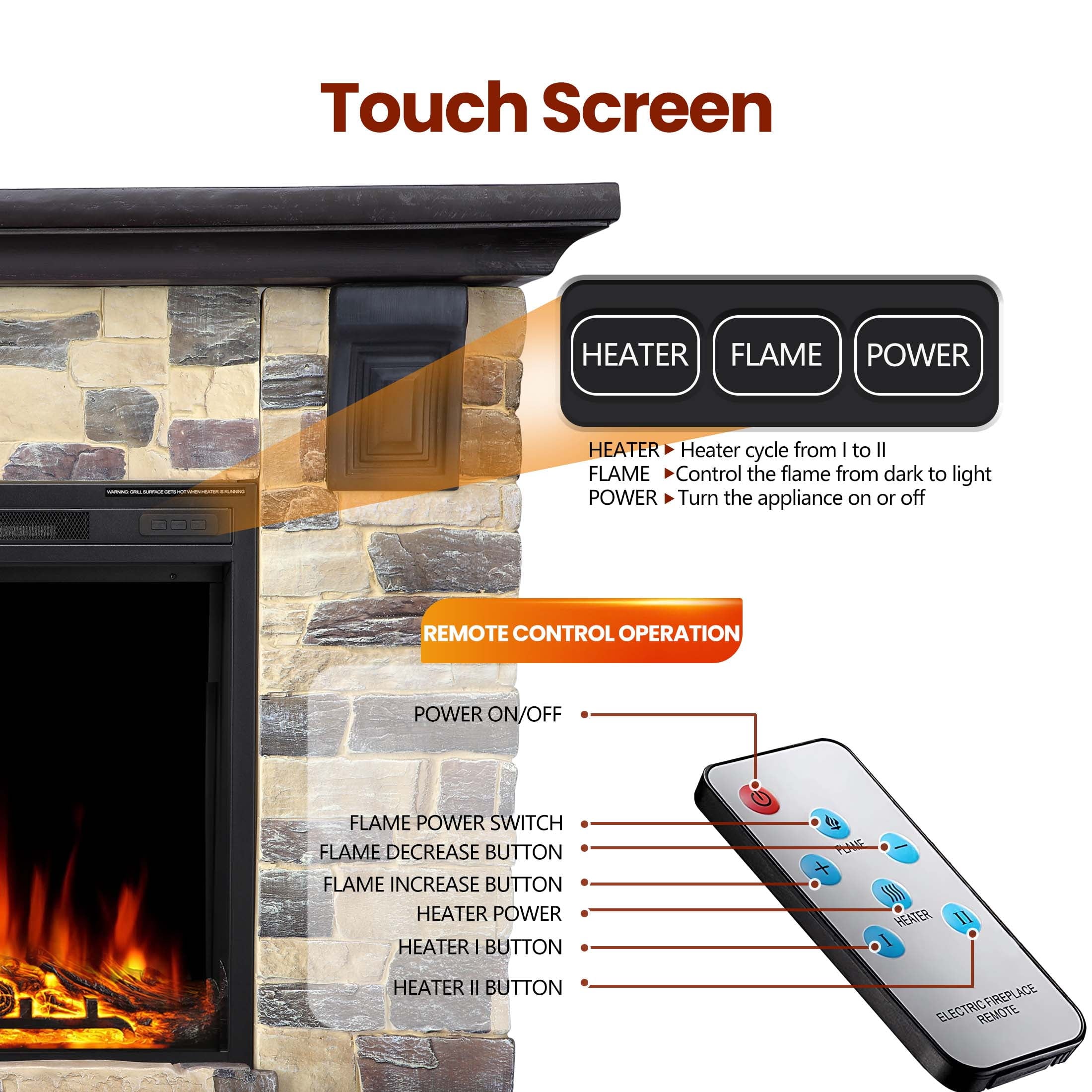COWSAR LS4926YHM+Y926M Electric-Fireplaces - View #4
