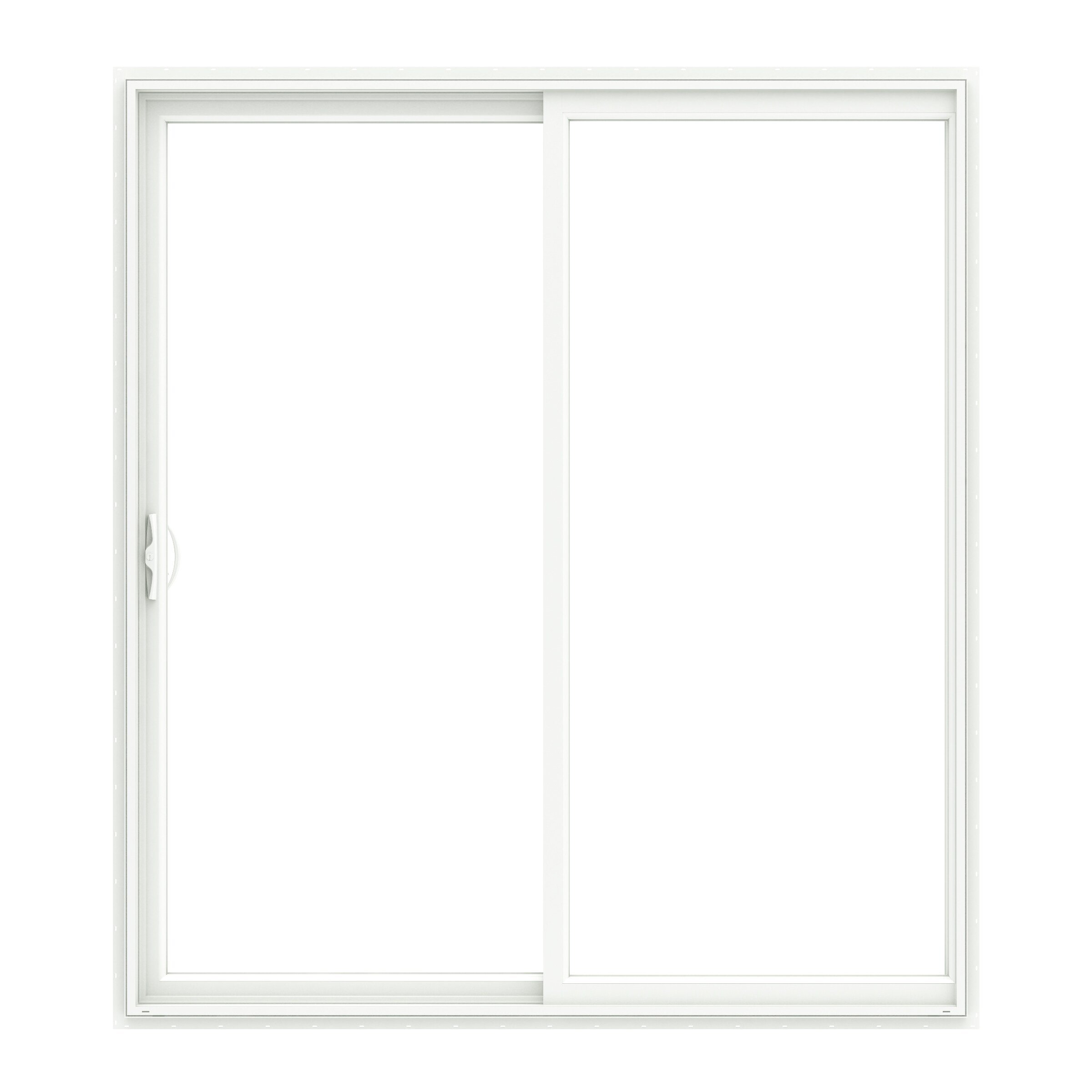 Pella 150 Series 96-in x 80-in x 4-9/16-in Jamb Low-e Argon White Vinyl Sliding Universal Double Patio Door