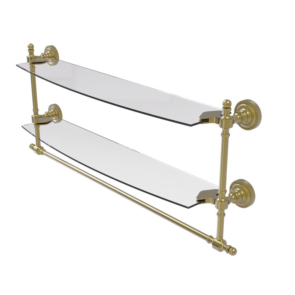 Allied Brass RD-34TB/24-SBR Retro Dot Satin Brass 2 -Tier Wall mount Bathroom Shelf ( 24-in x 15-in x 5-in )