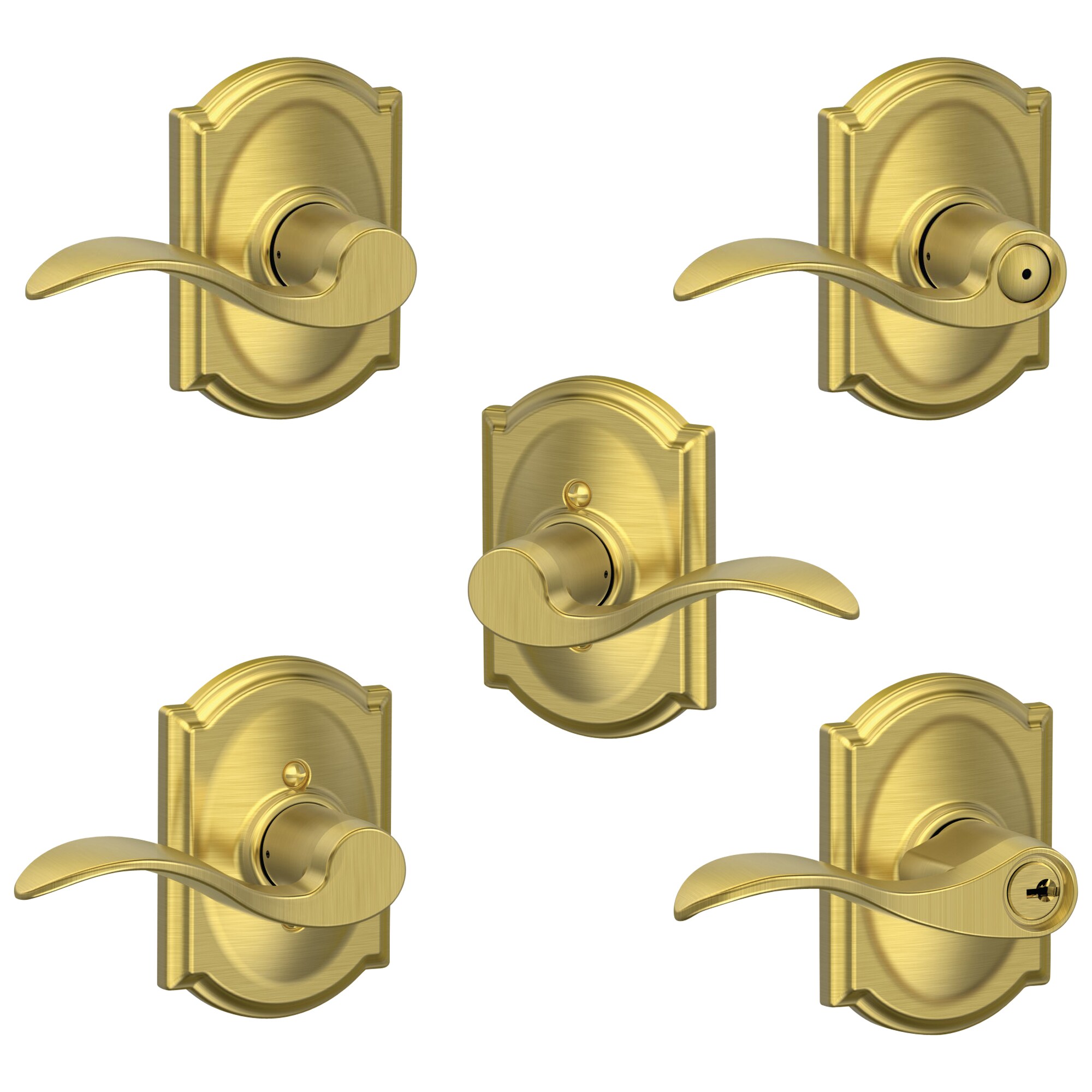 Shop Schlage Accent w/Camelot Satin Brass Collection at