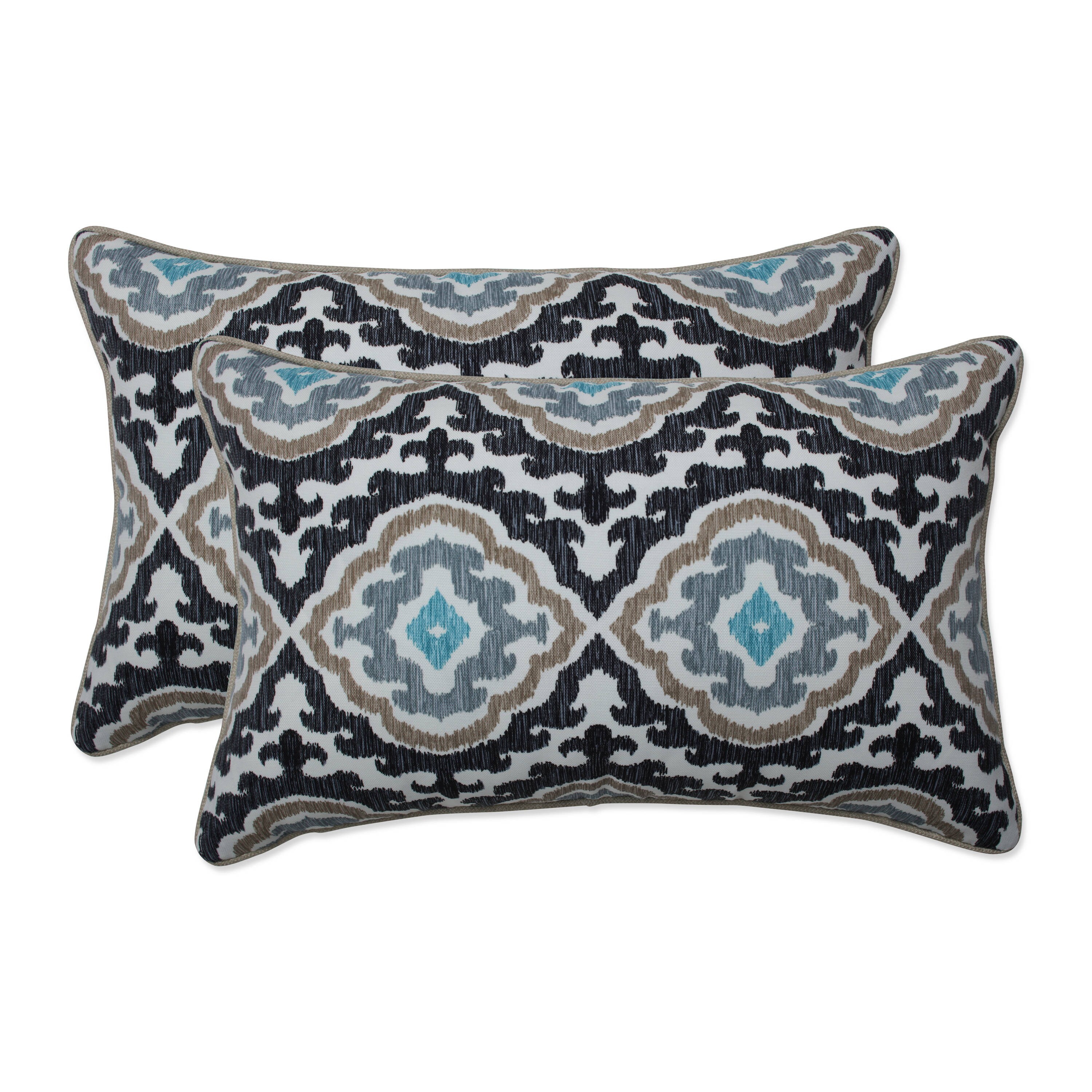 Lime 591216 Set of 2 Pillow Perfect Outdoor/Indoor Tweed Over-Sized Rectangular Throw Pillow