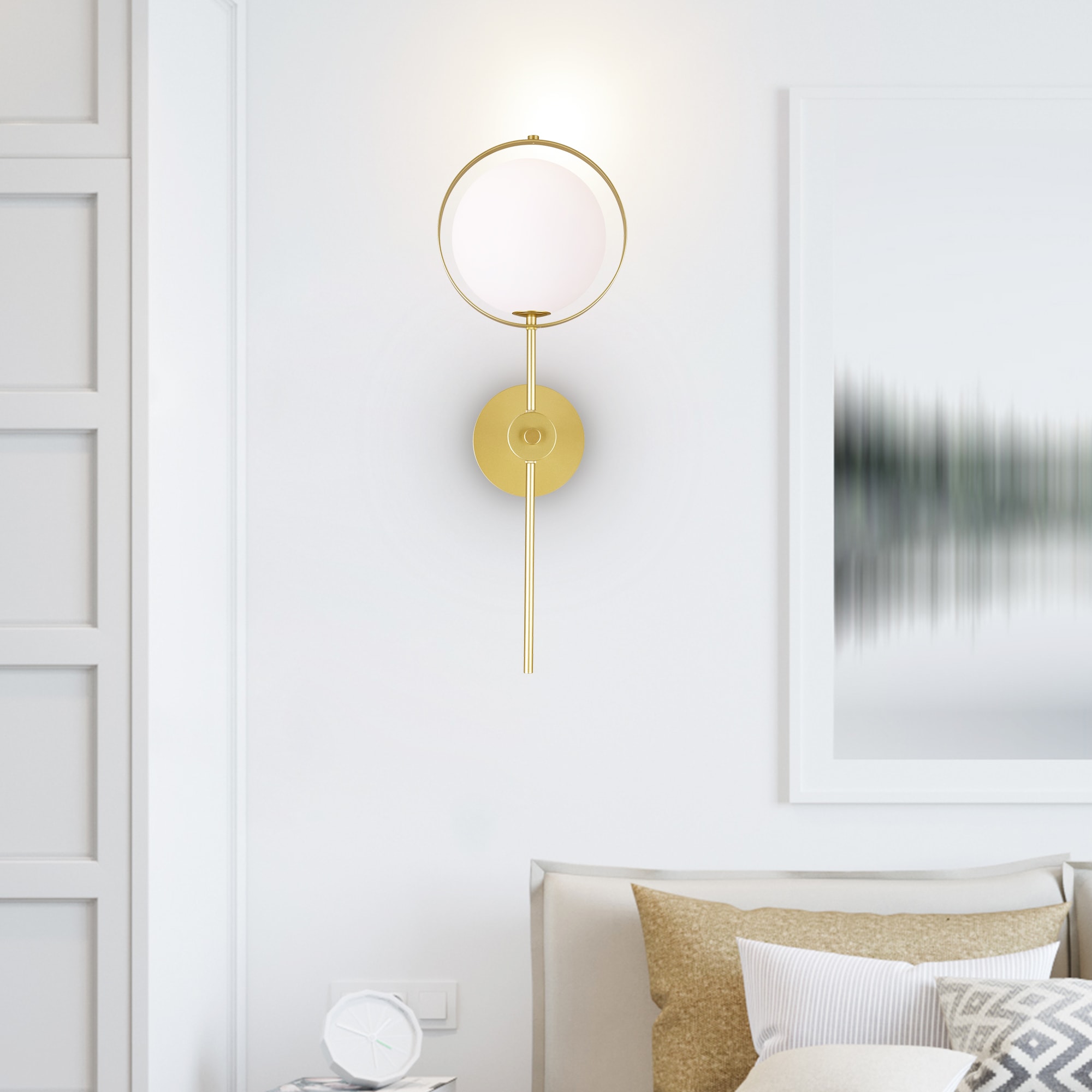 CWI Lighting 1153W10-1-169 Da Vinci 10-in W 1 -Light Brass Wall Sconce