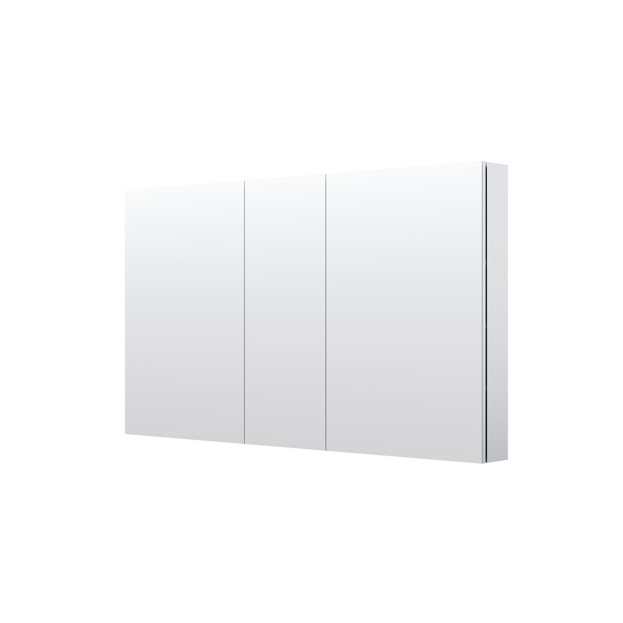 WELLFOR ROSA201220LRR 52-in x 30-in Surface/Recessed Mount Silver Mirrored Rectangle Soft Close Medicine Cabinet