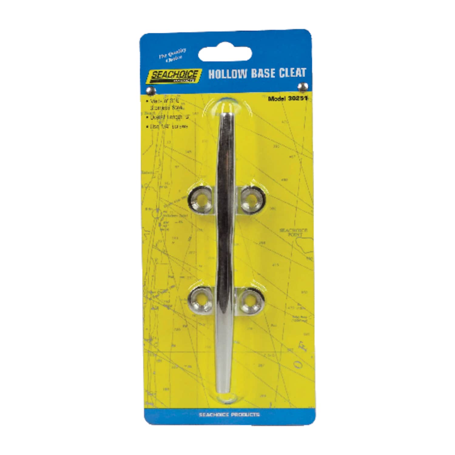 Seachoice  Stainless Steel 6 in. L Hollow Base Cleat 1 pk