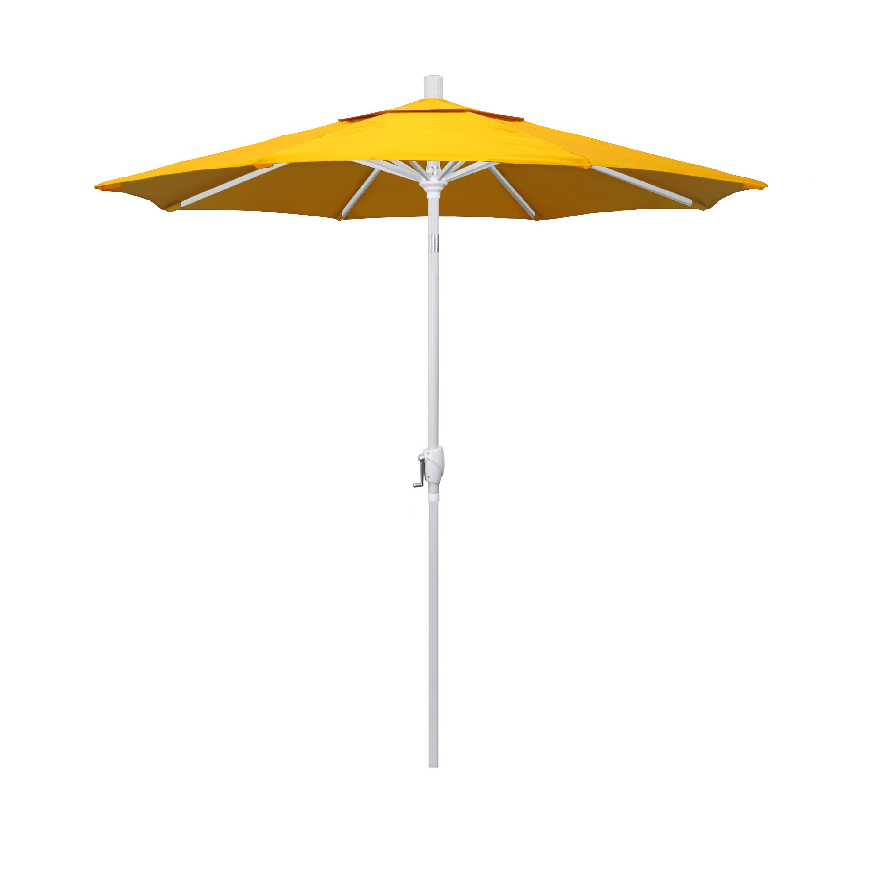 California Umbrella GSPT758170-5457 7.5-ft Aluminum Yellow Push-button Tilt Market Patio Umbrella
