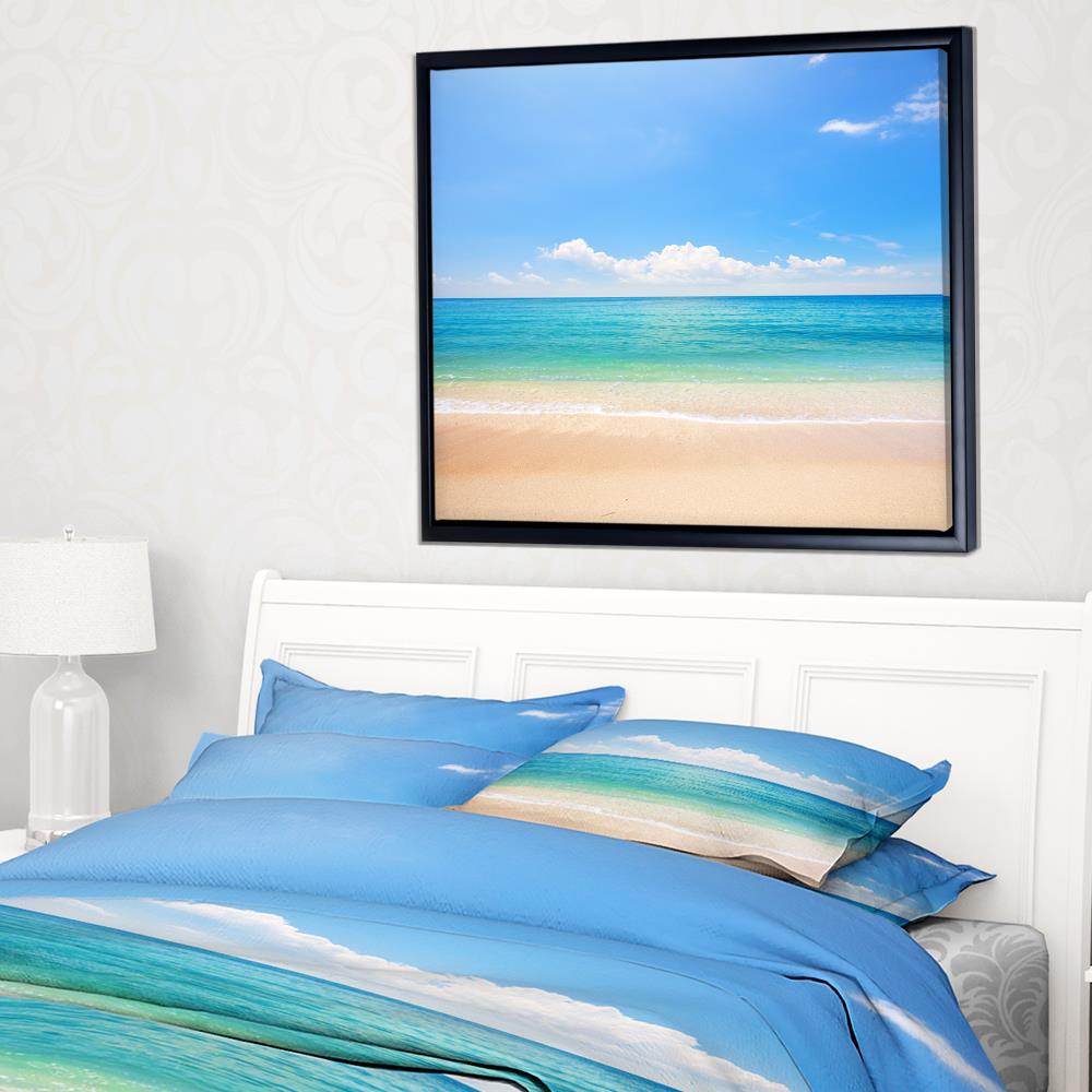 Designart Wood Floater Frame 14-in H x 22-in W Coastal Print on Canvas ...