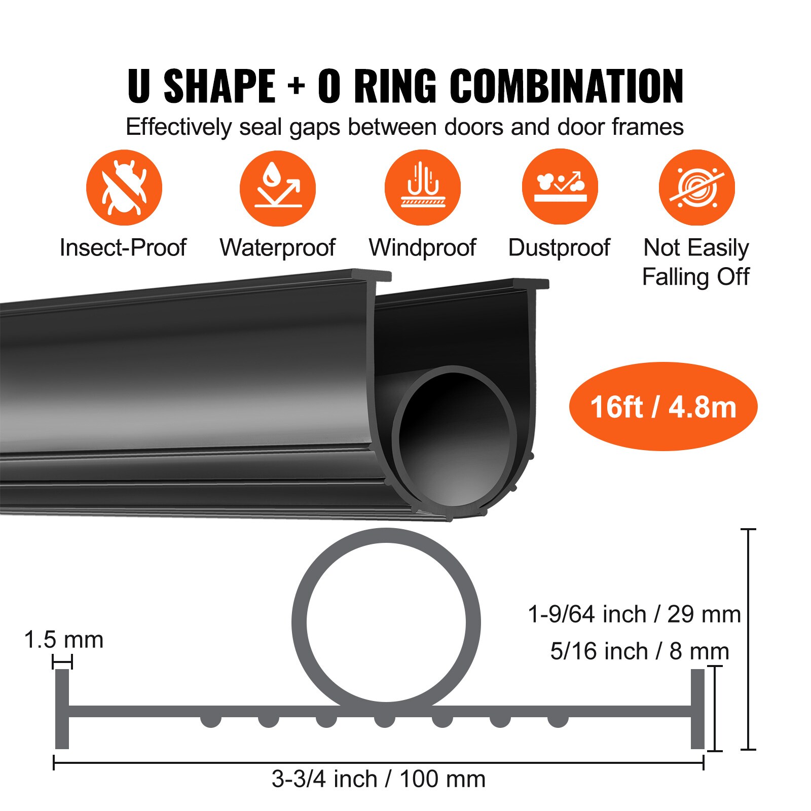 VEVOR SCJLMMMFT16F03392V0 weatherstriping - View #2