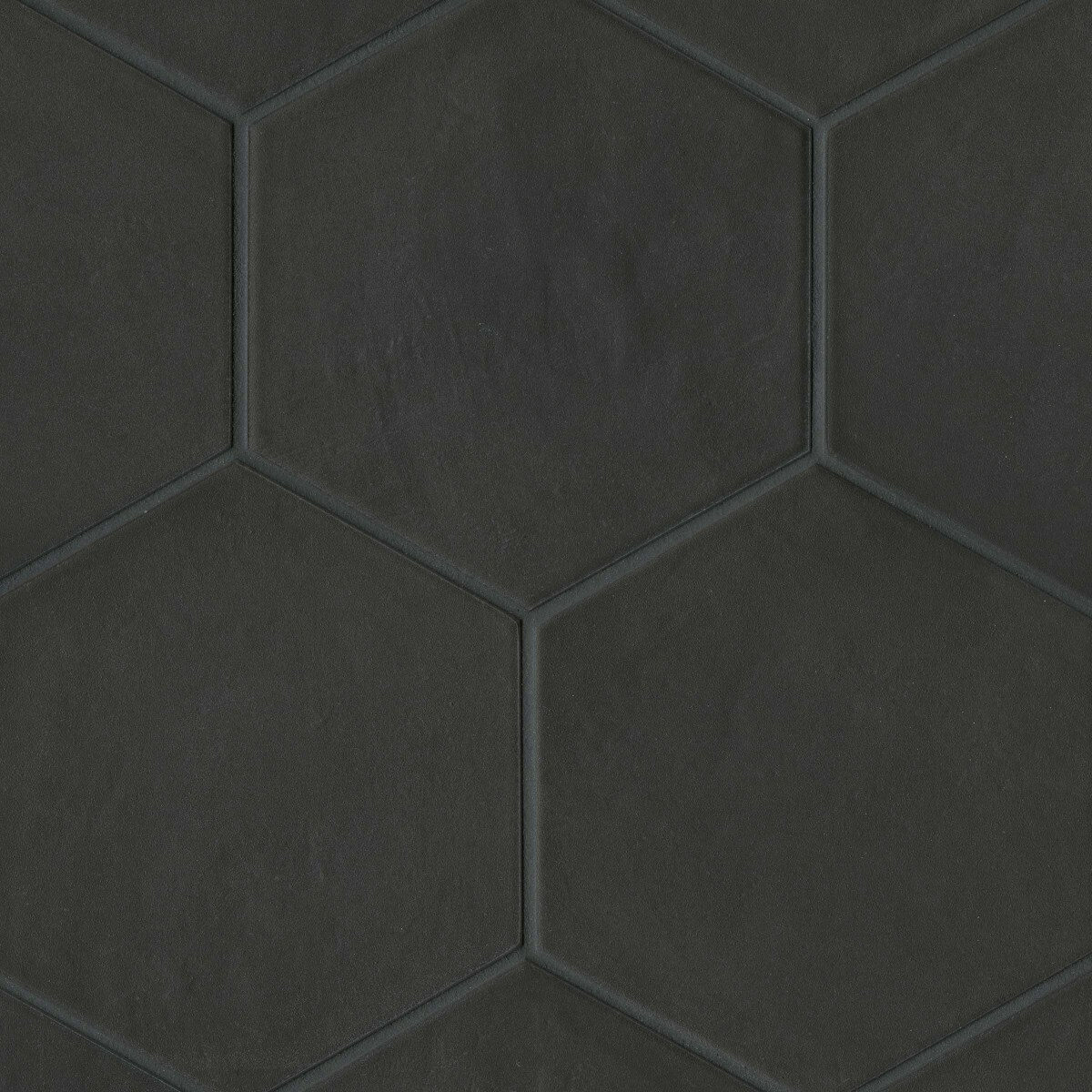 Allora Hexagon Matte Black Porcelain Tile 8.5" x 10"
