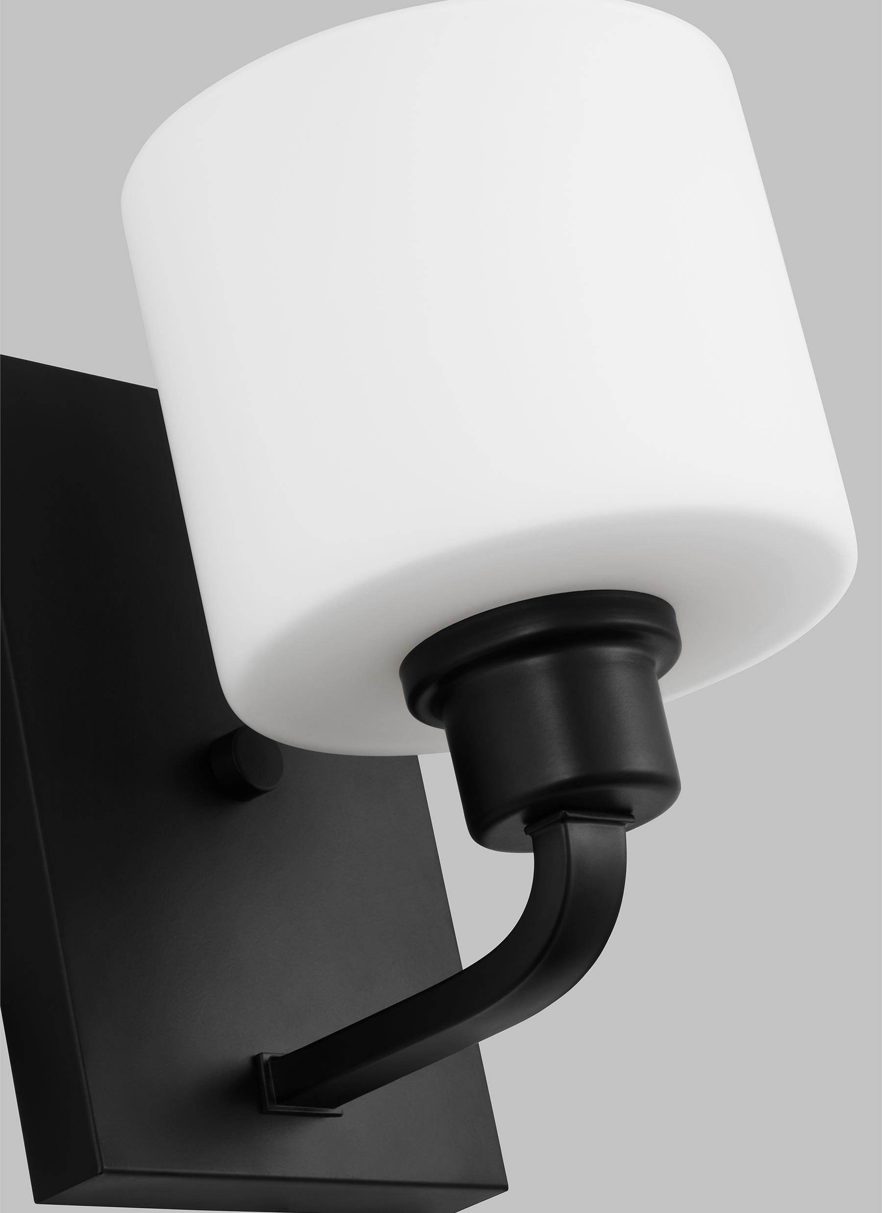 Canfield Midnight Black 8.25'' Modern Wall Sconce with Etched Glass