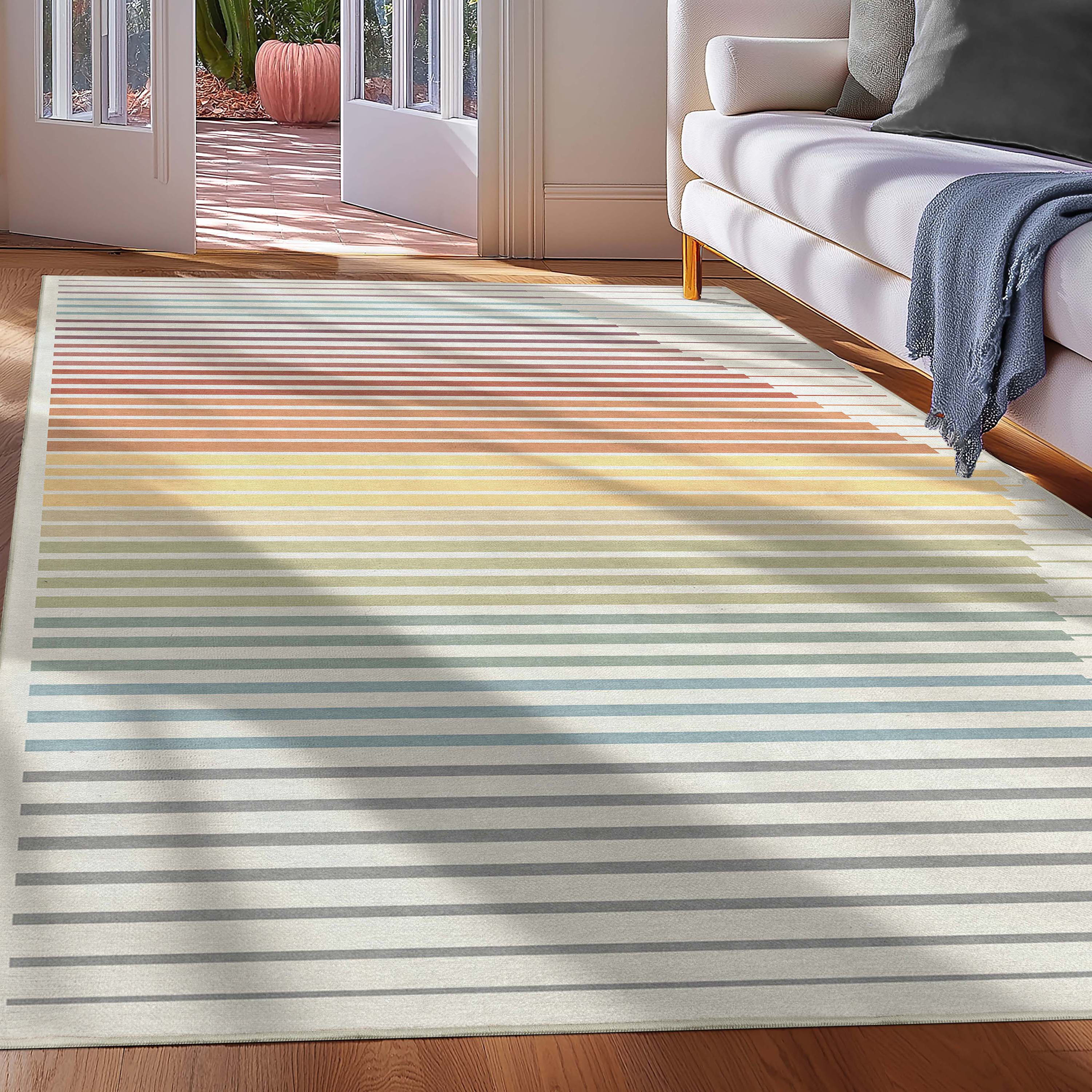 Well Woven W-APG-05A-5 Apollo 5 x 7 (ft) Polyester Multi Rectangular Indoor Geometric Mid-Century Modern Area rug