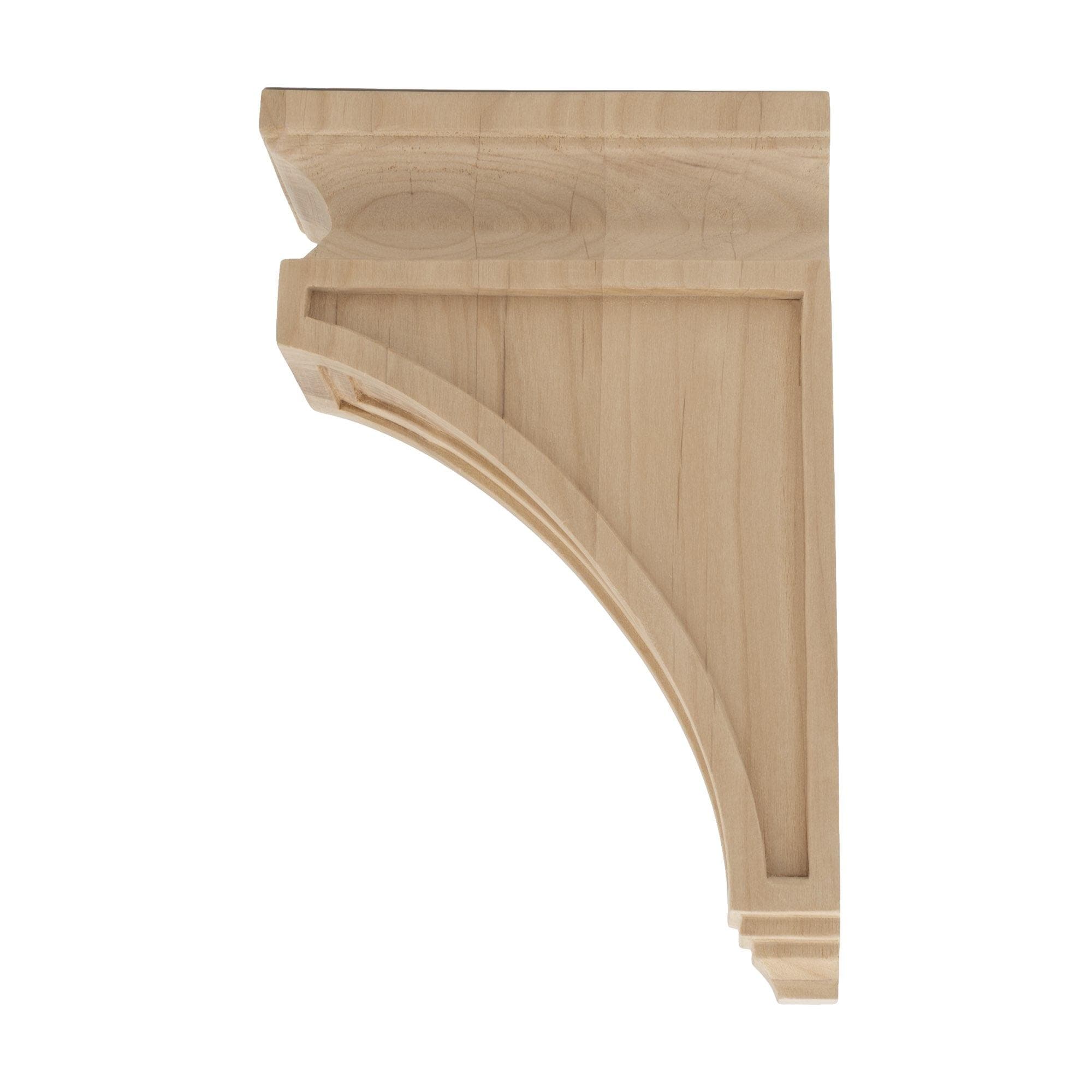 Unfinished Alder Wood 8" x 2.5" Decorative Corbel