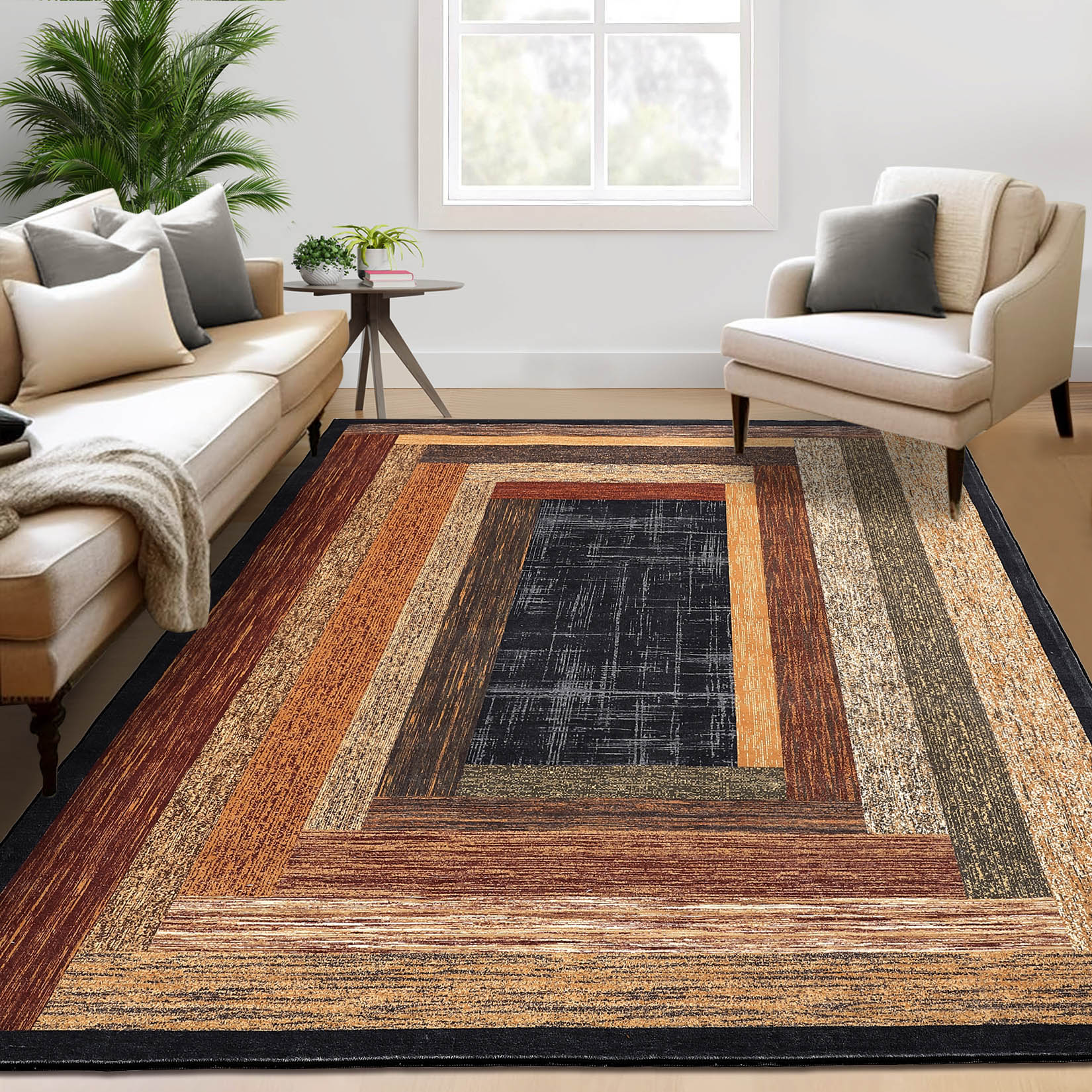 Garvee YXY-LO-PHO-15H871MX 10 x 13 (ft) Loomed Polyester Red Rectangular Indoor Geometric Mid-Century Modern Machine washable Area rug