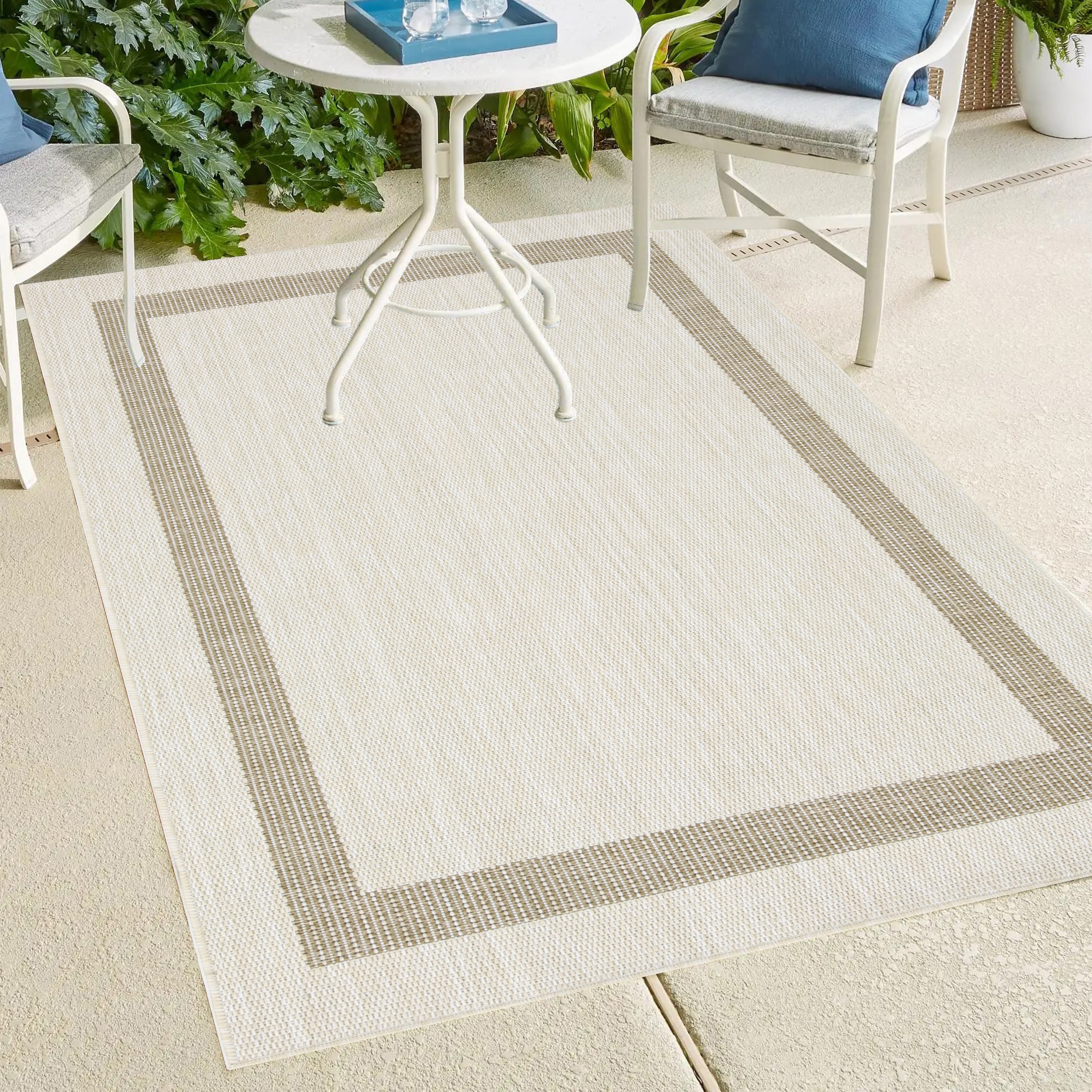 Playa Rug PLY-AZE-IVOJUT-5X8 5 x 8 (ft) Sisal Azelia-Ivory Natural Rectangular Indoor/Outdoor Border Area rug