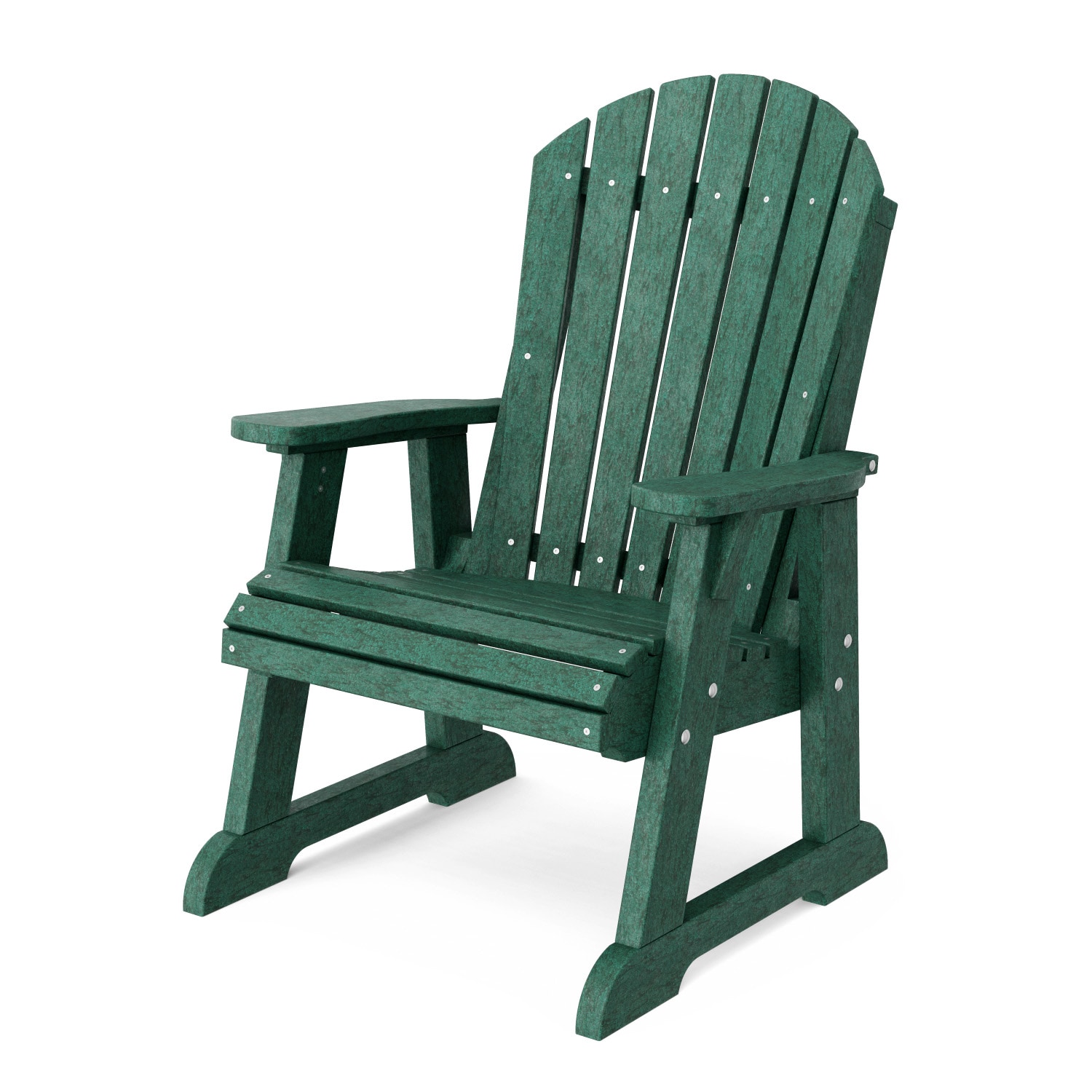 Wildridge LCC-117-TG Heritage High Fan Back Turf Green HDPE Frame Stationary Adirondack Chair with Slat Seat